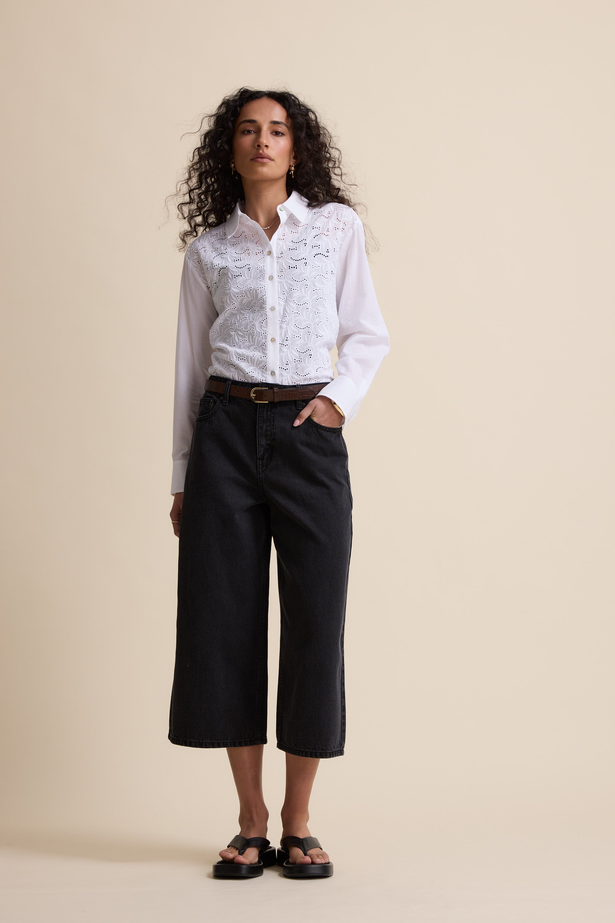 Derby Wide Leg Cropped Jean