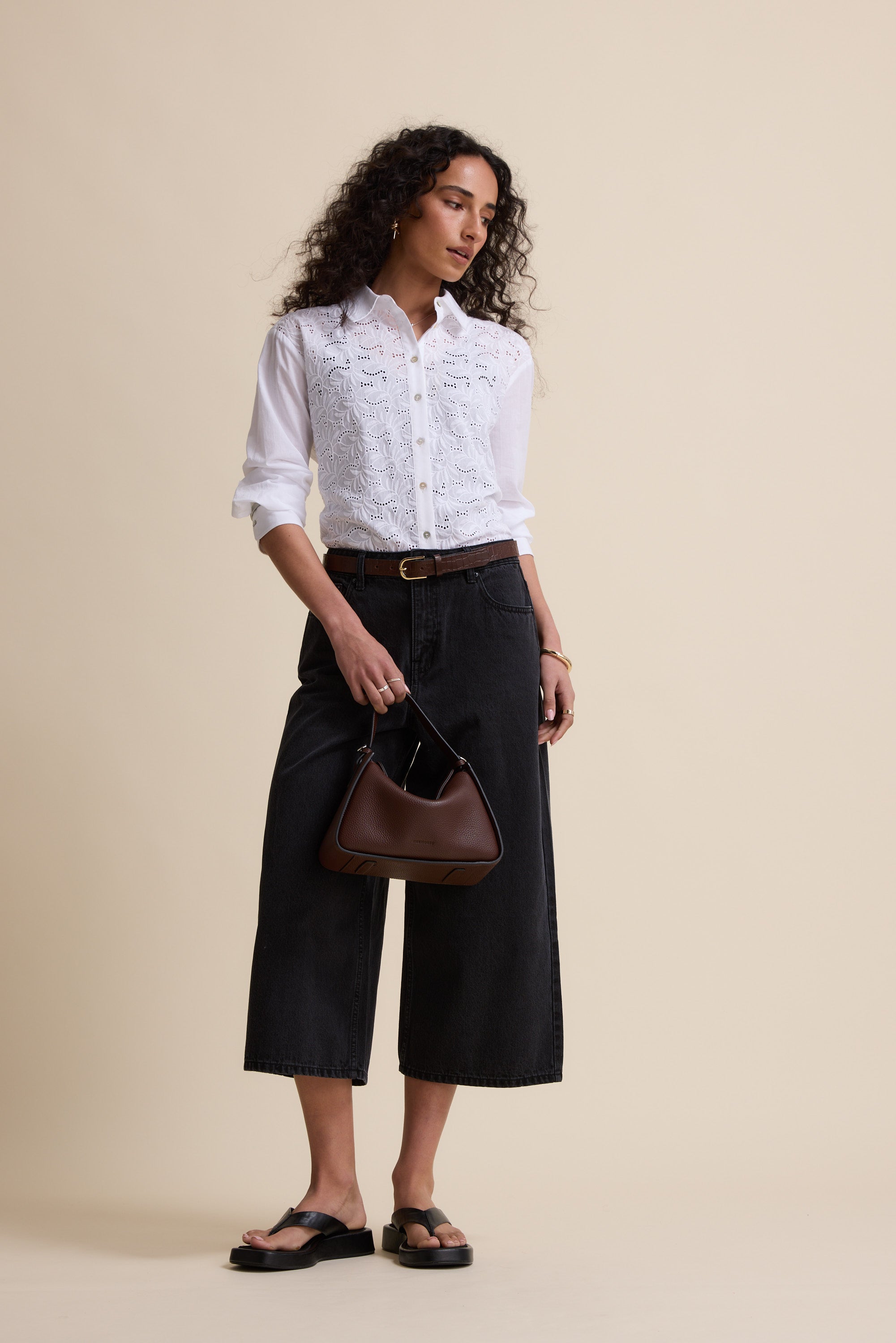Derby Wide Leg Cropped Jean