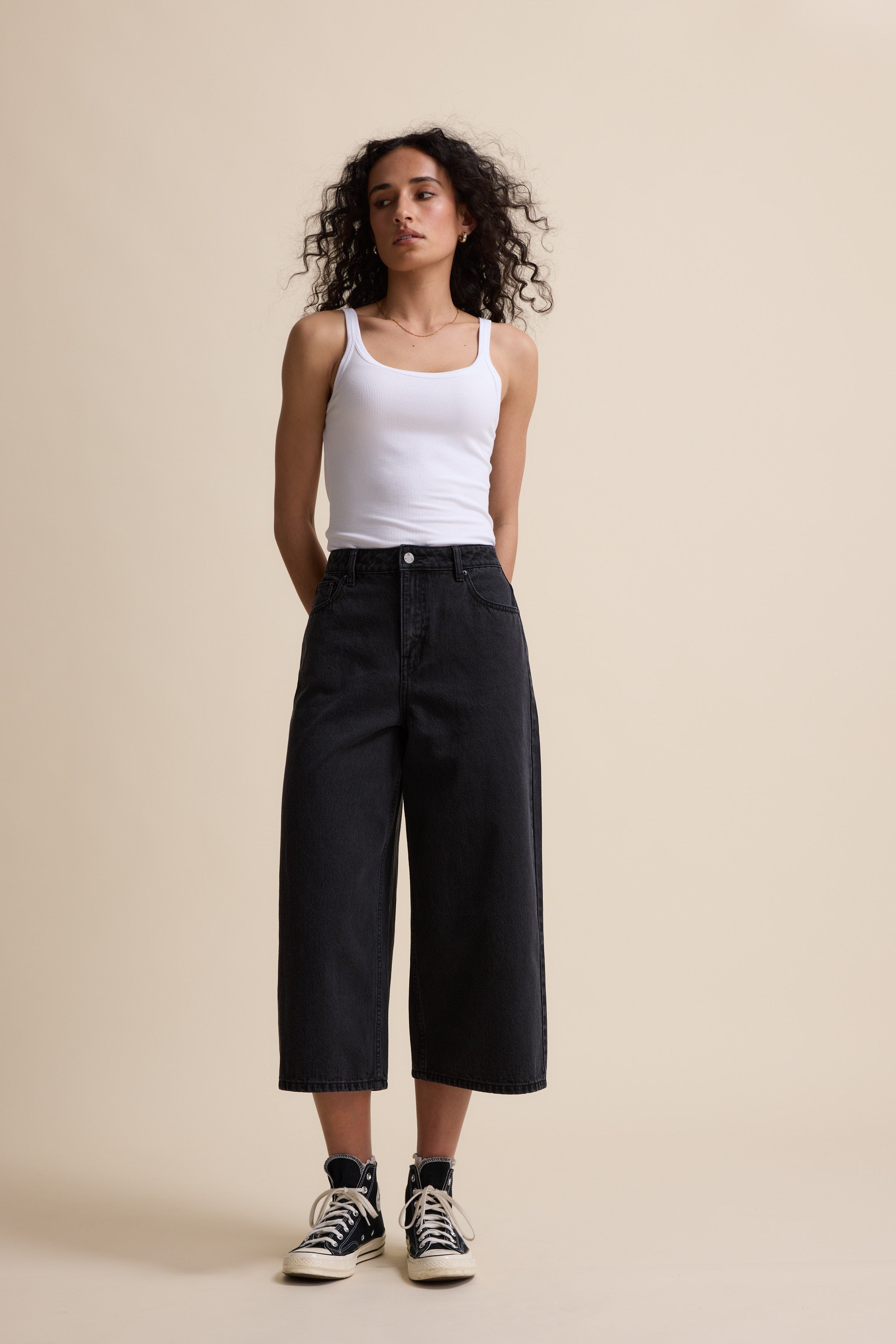 Derby Wide Leg Cropped Jean