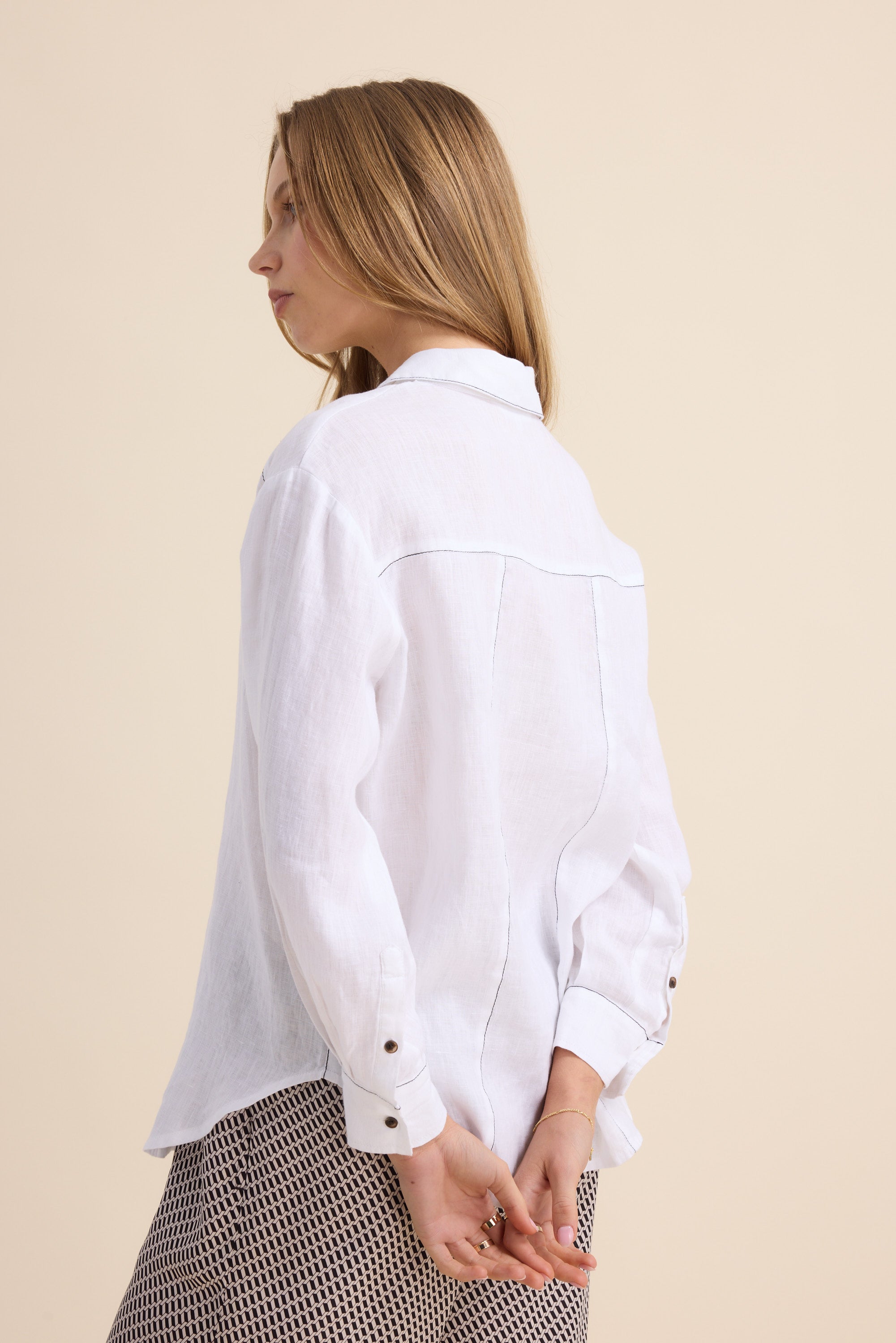 The Contrast Stitch Linen Shirt