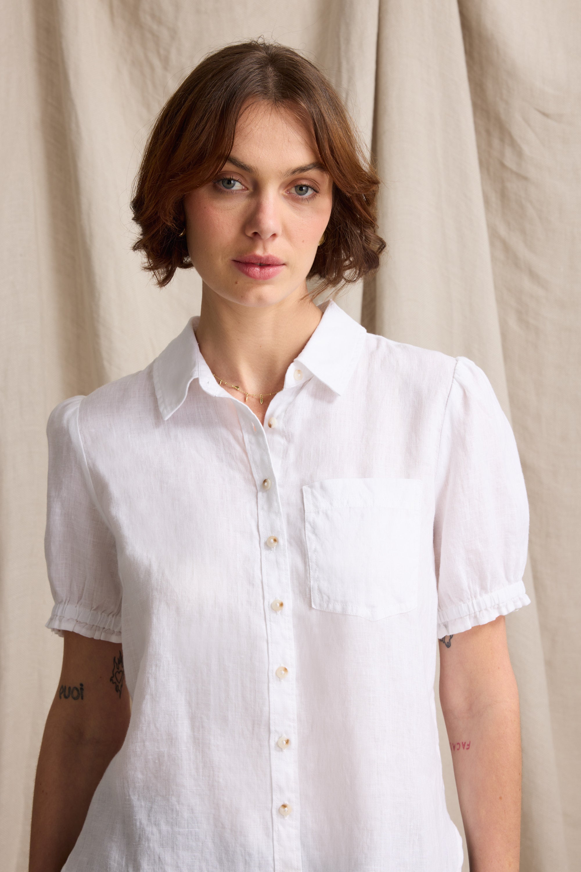 Elementary Short Sleeve Linen Shirt