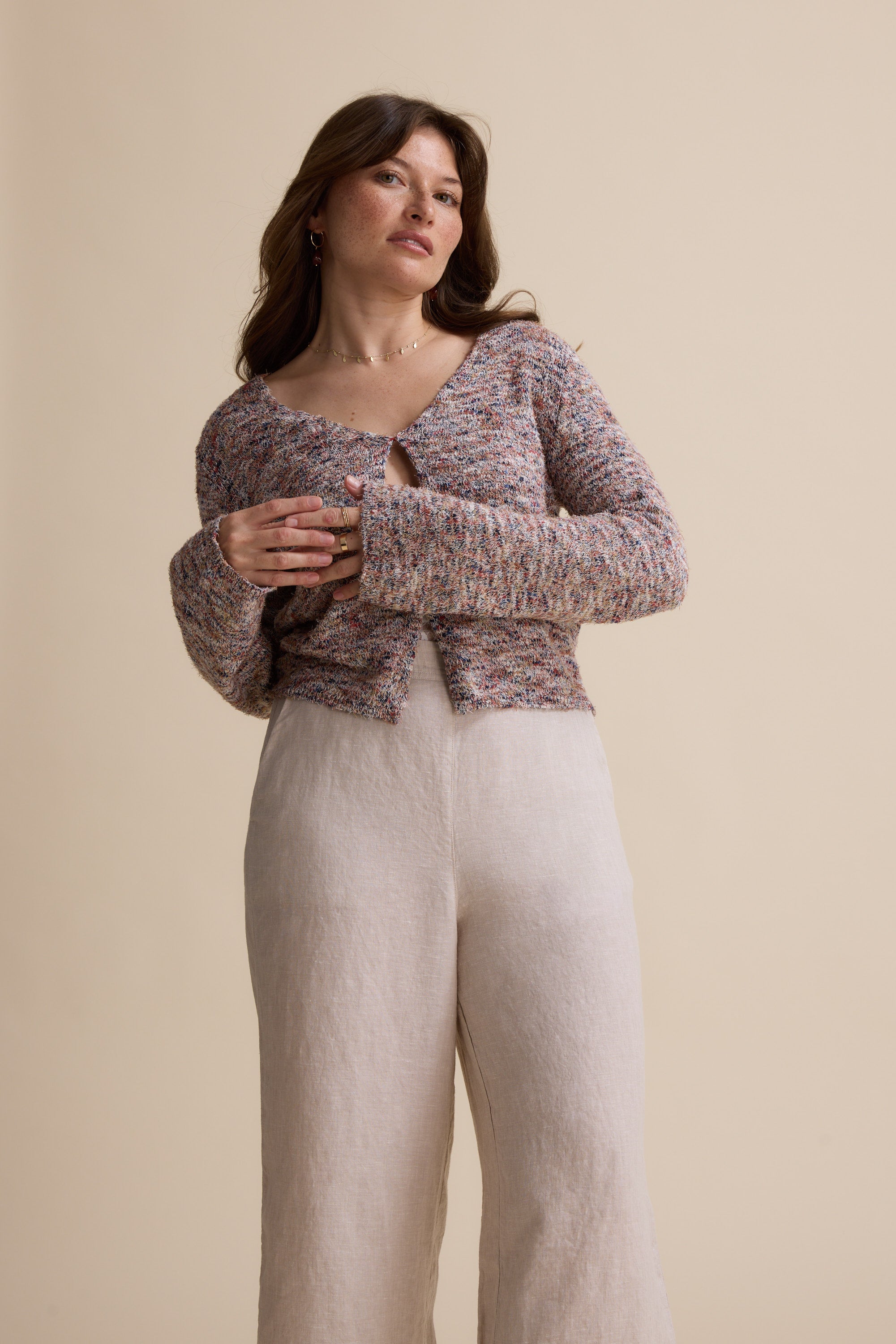 Elementary Flared Sleeve Cardi