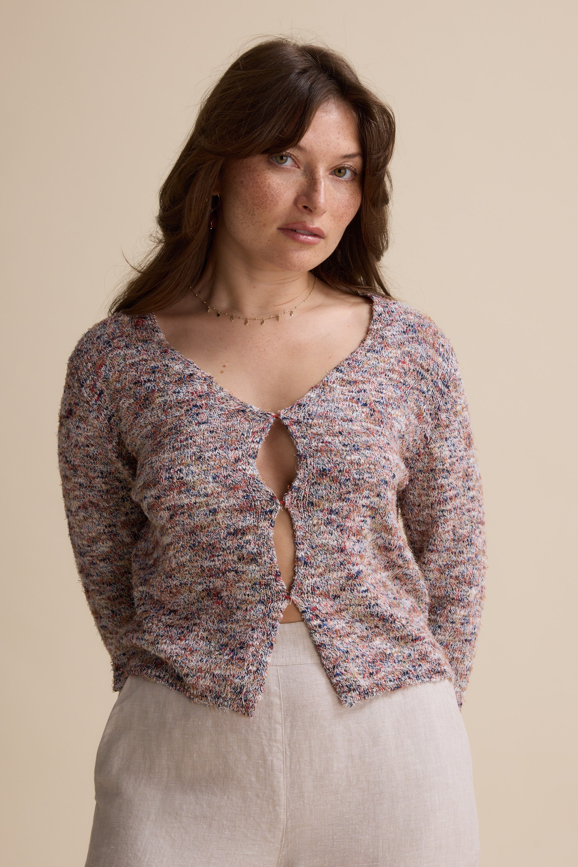 Elementary Flared Sleeve Cardi