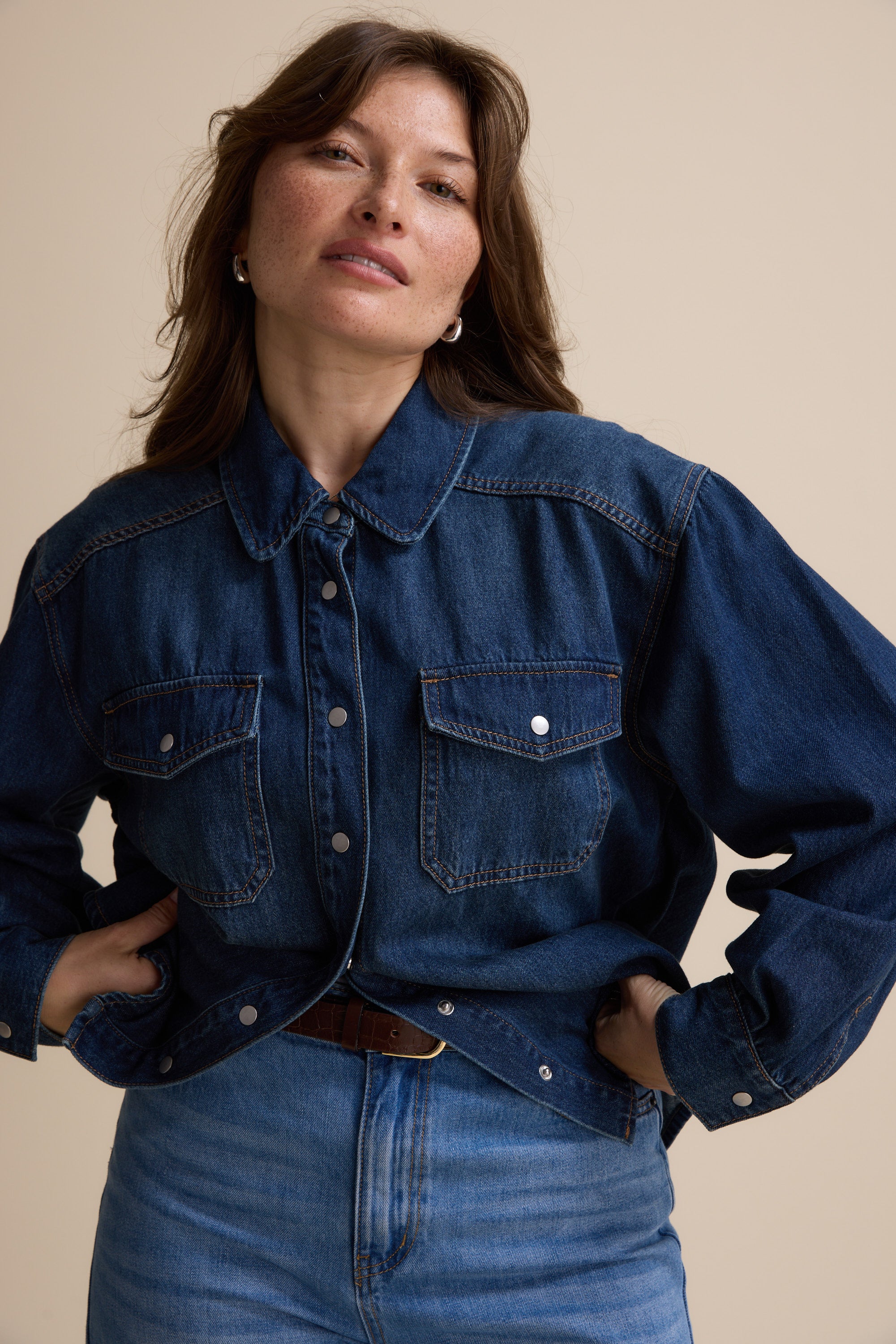 Sabrina Cropped Denim Jacket
