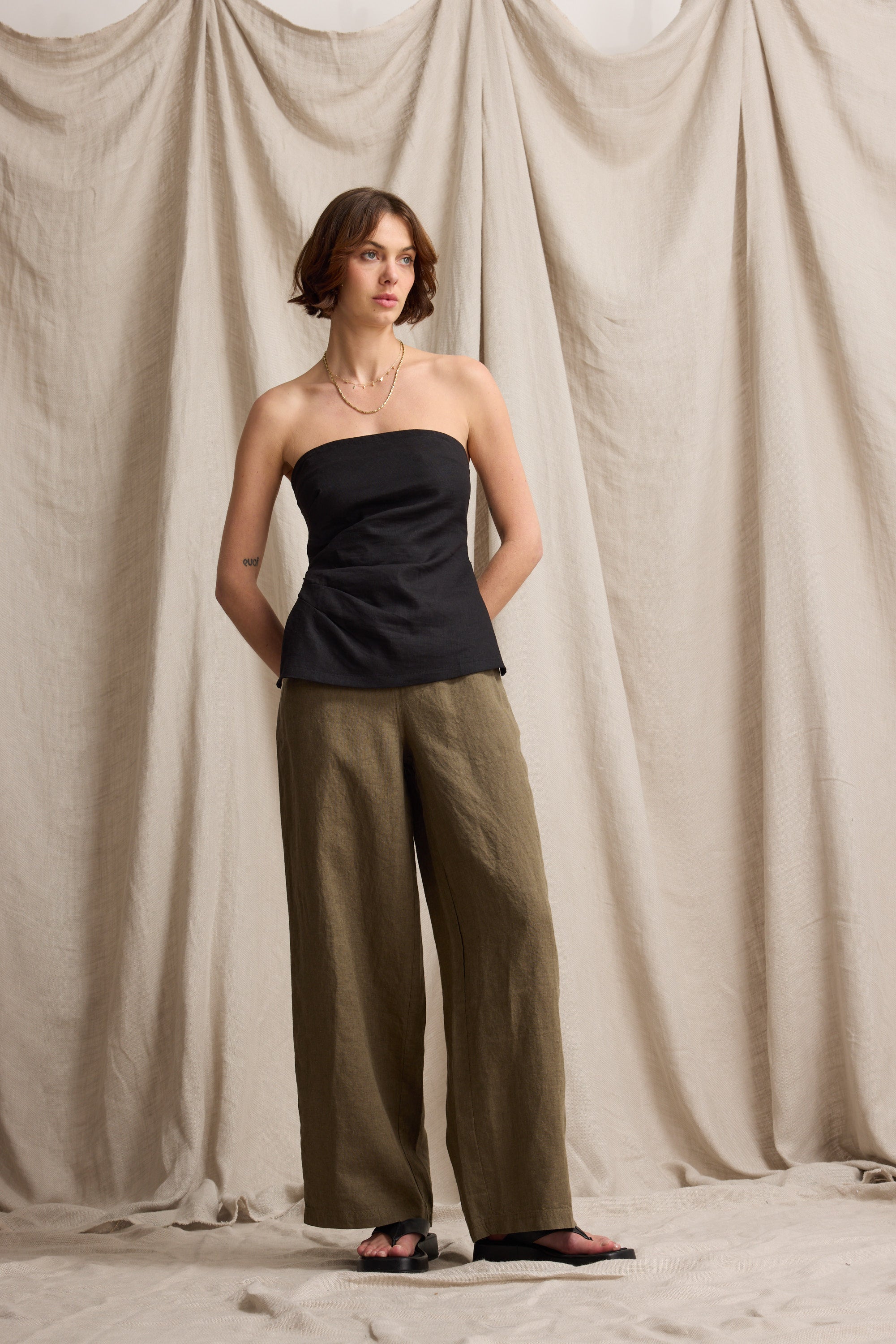 Elementary Wide Leg Linen Pant