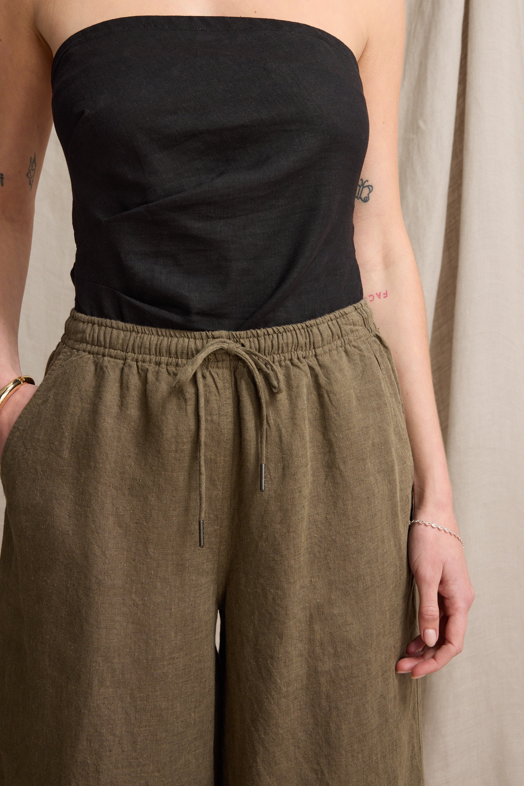 Elementary Wide Leg Linen Pant