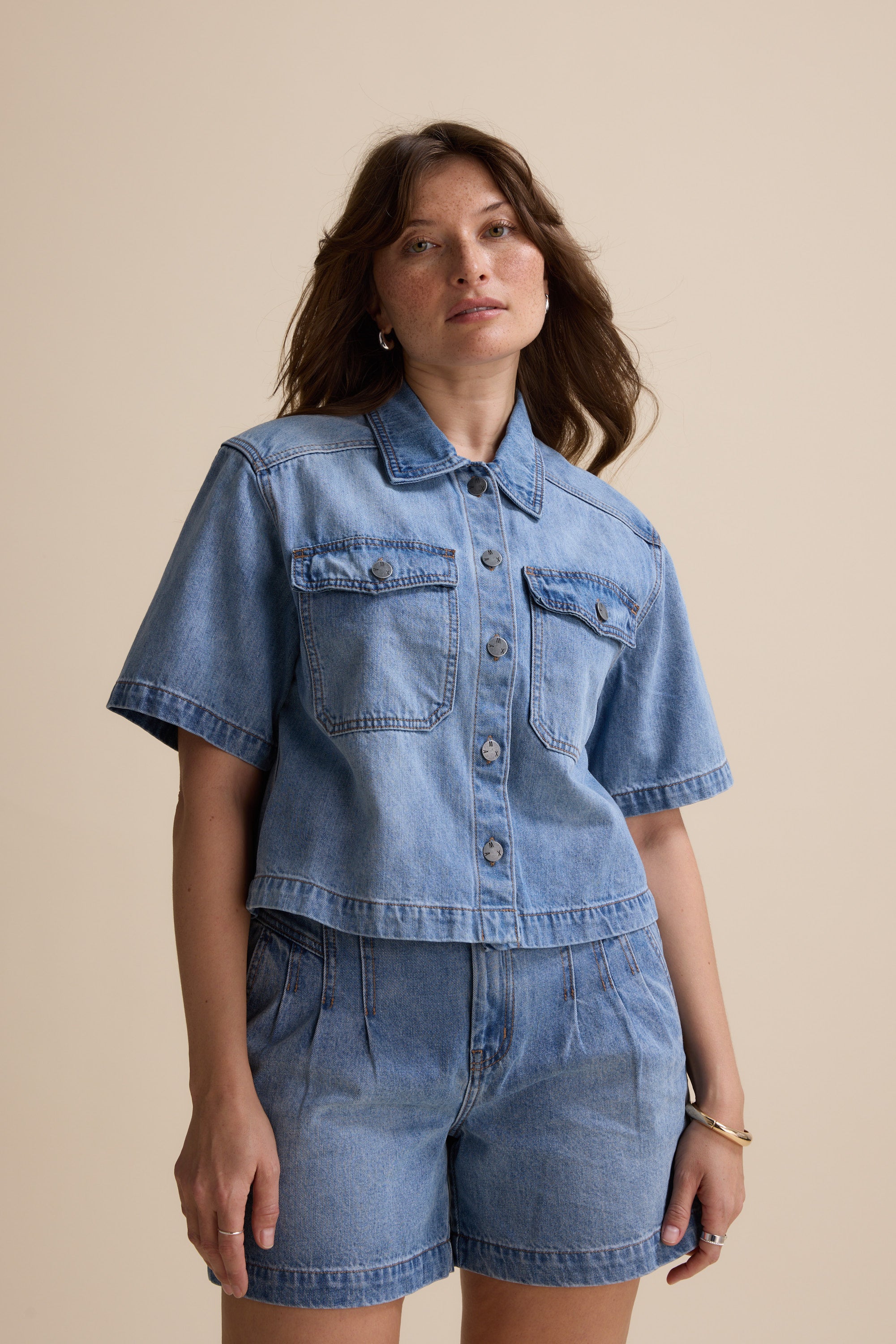 Elementary Cropped Denim Shirt