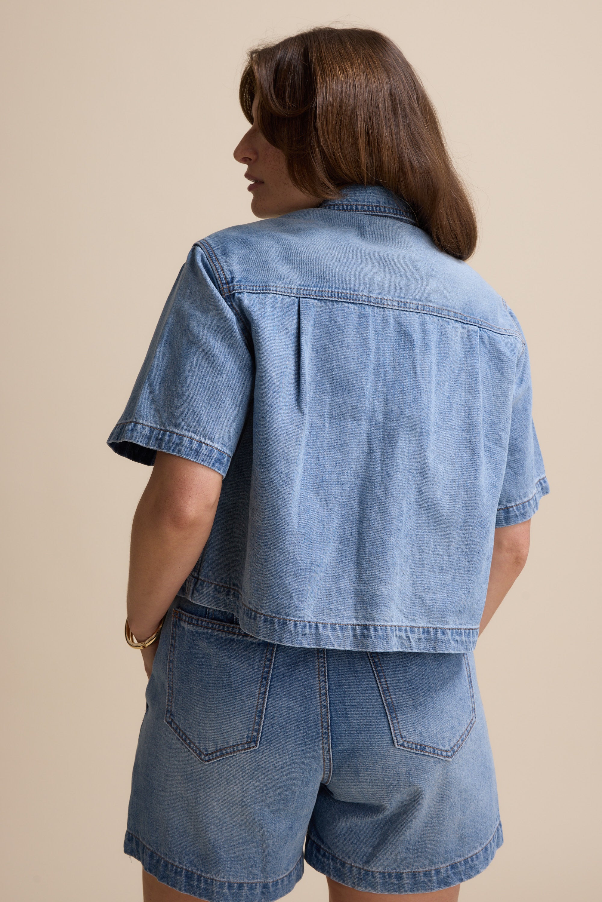 Elementary Cropped Denim Shirt