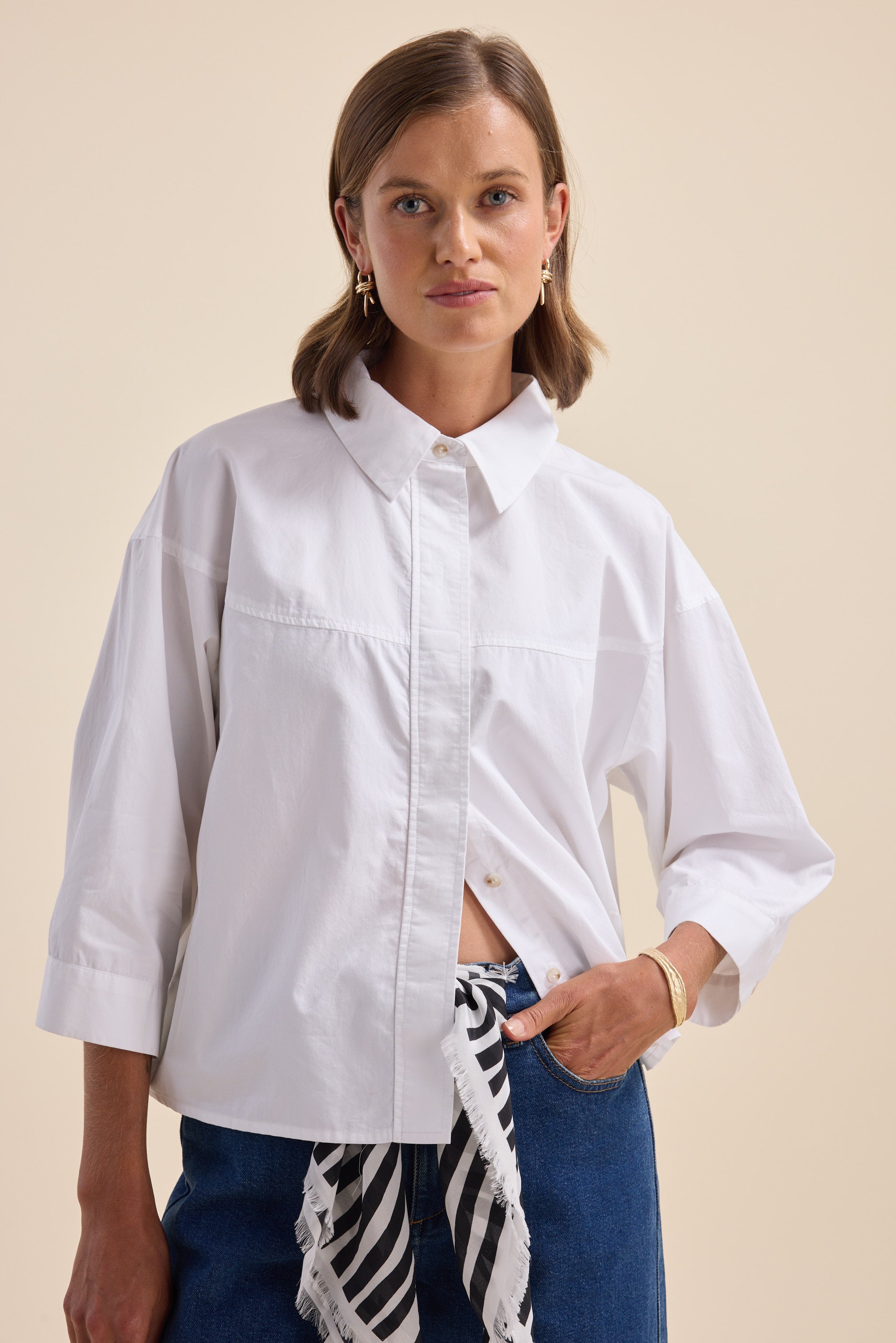 Shop Elementary Yoke Detail Shirt (White) | Elementary Max Shop Elementary Yoke Detail Shirt (White) | Elementary Max