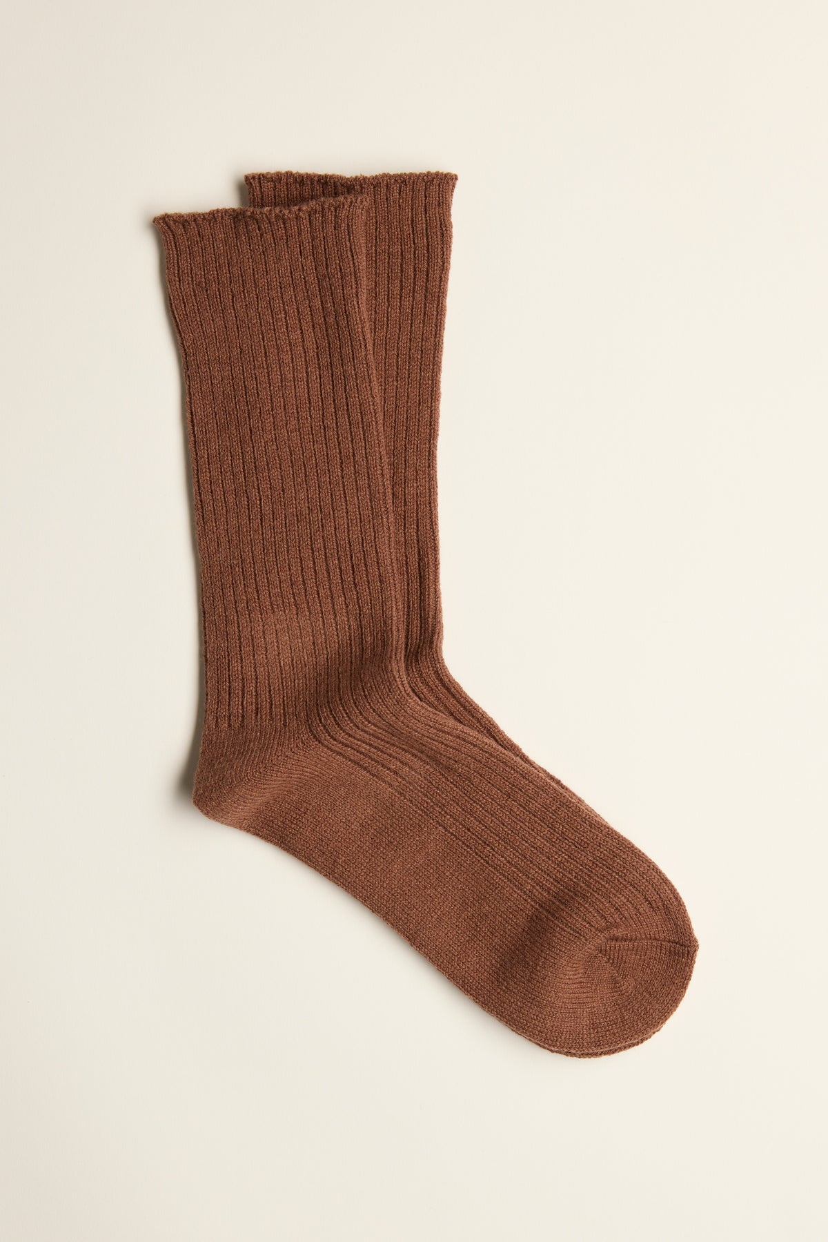 Max Eden Wool Crew Socks in brown—cozy essentials for your winter wardrobe.