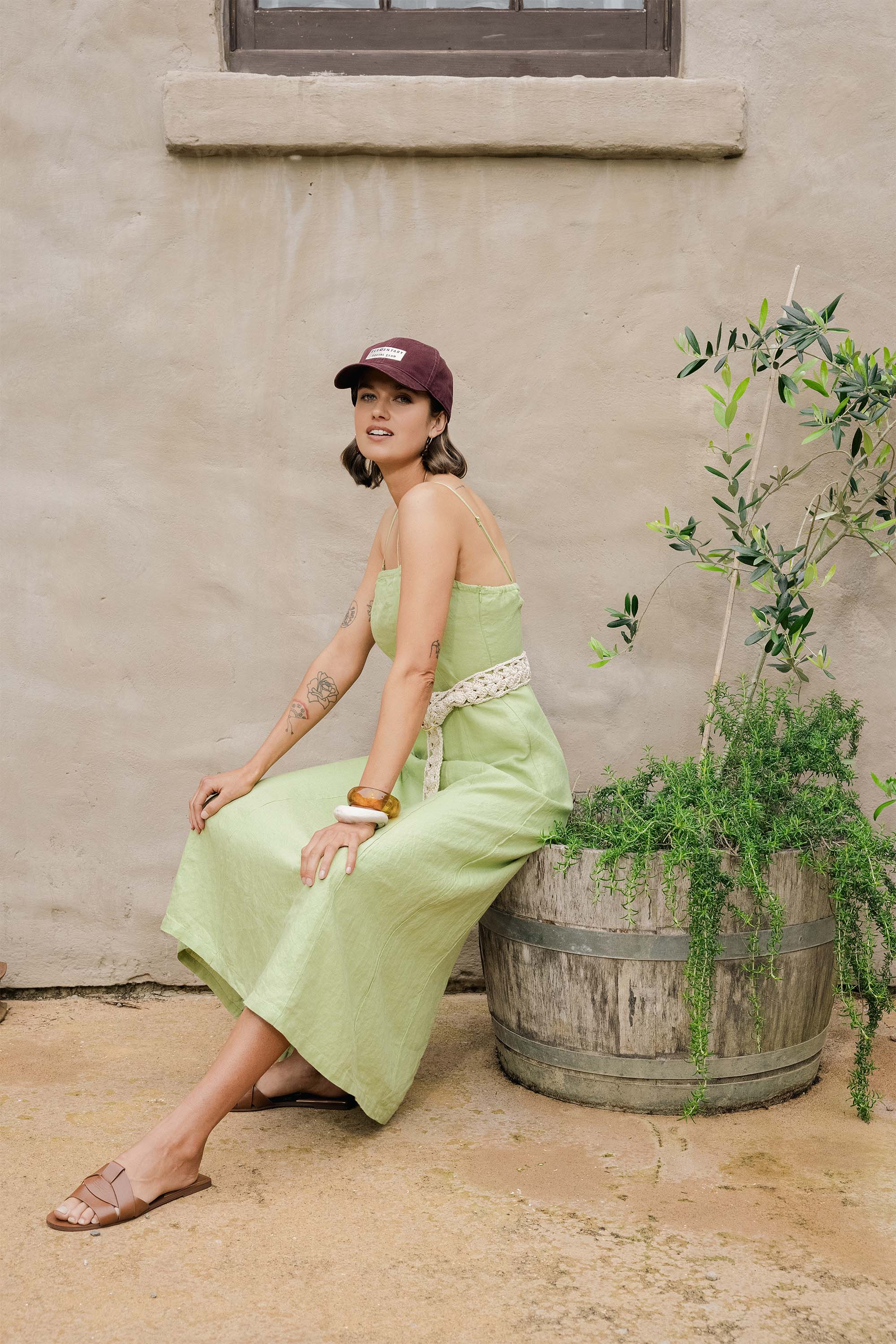 Shop The Linen Studio Strapless Dress (Apple Green) | Max Shop The Linen Studio Strapless Dress (Apple Green) | Max