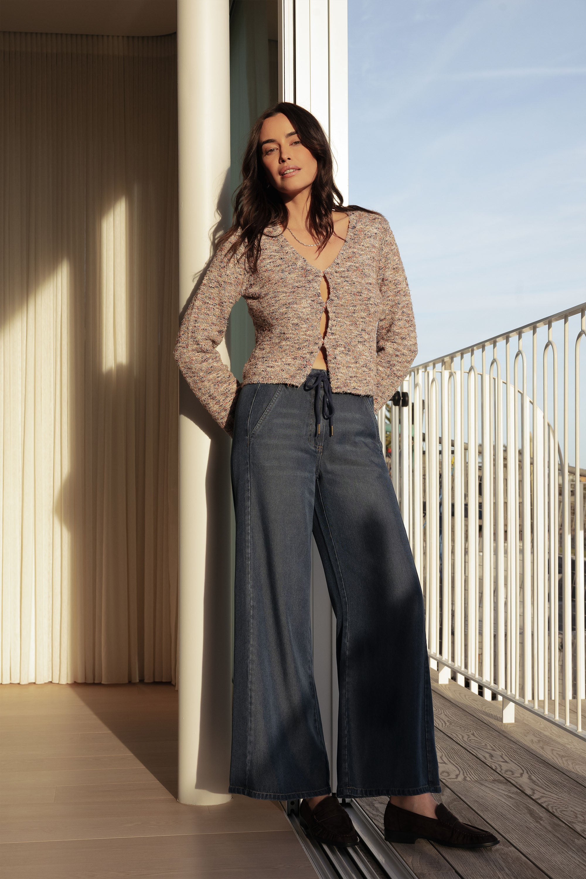 Elementary Flared Sleeve Cardi
