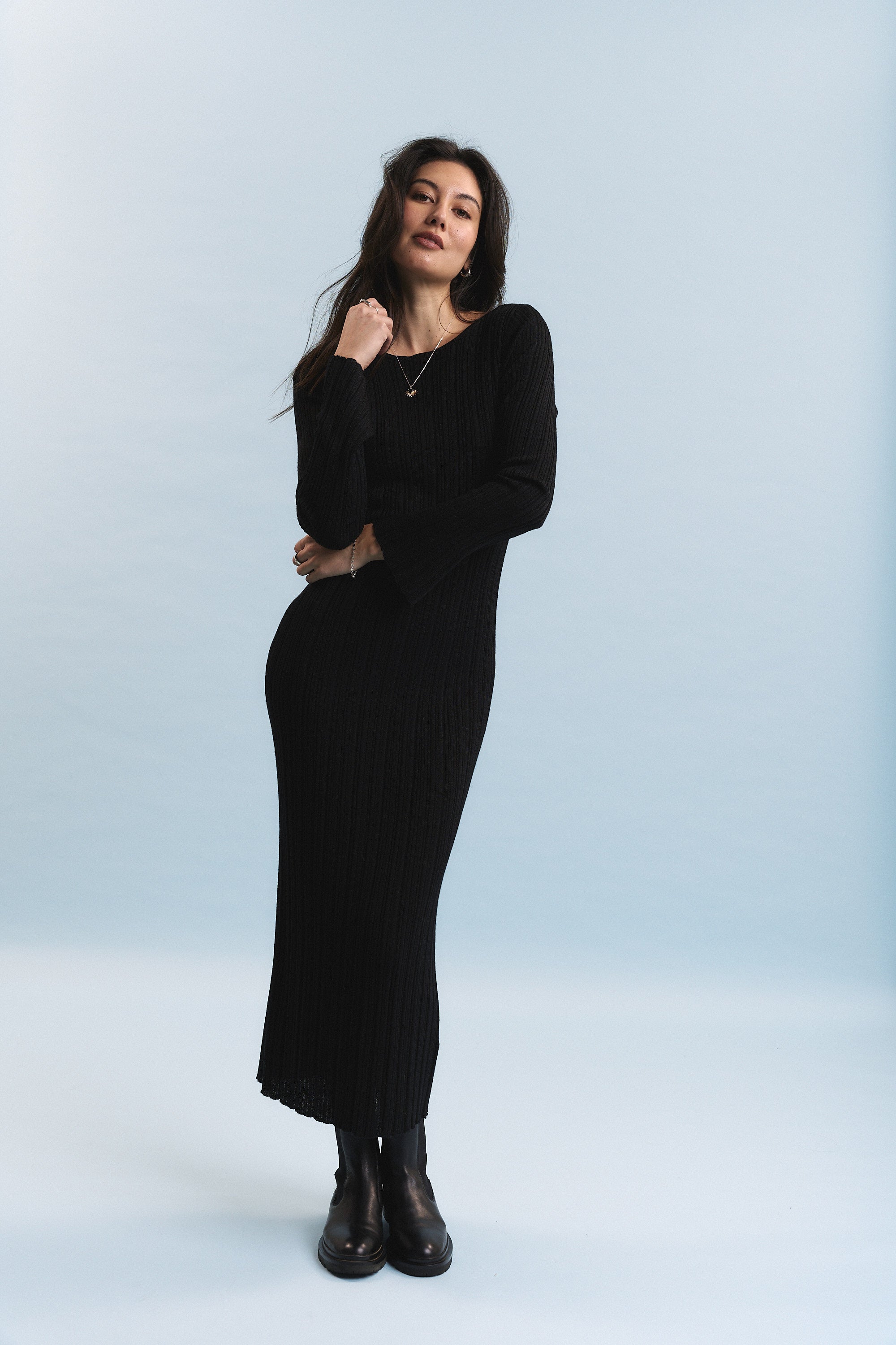 maya knit dress Shop Merino (Black Lurex) Plus Swimwear