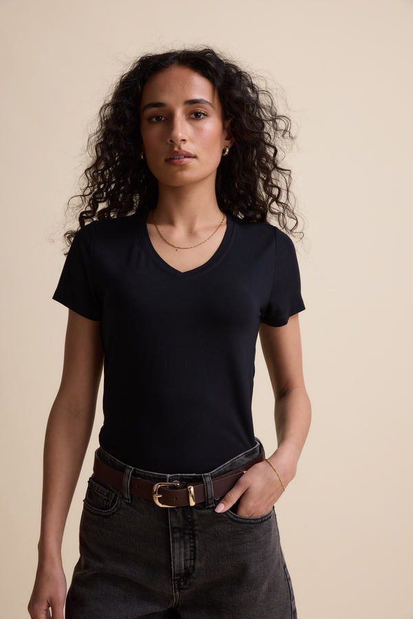 Riley Short Sleeve V Neck Tee