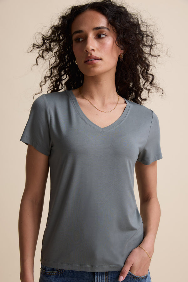 Riley Short Sleeve V Neck Tee