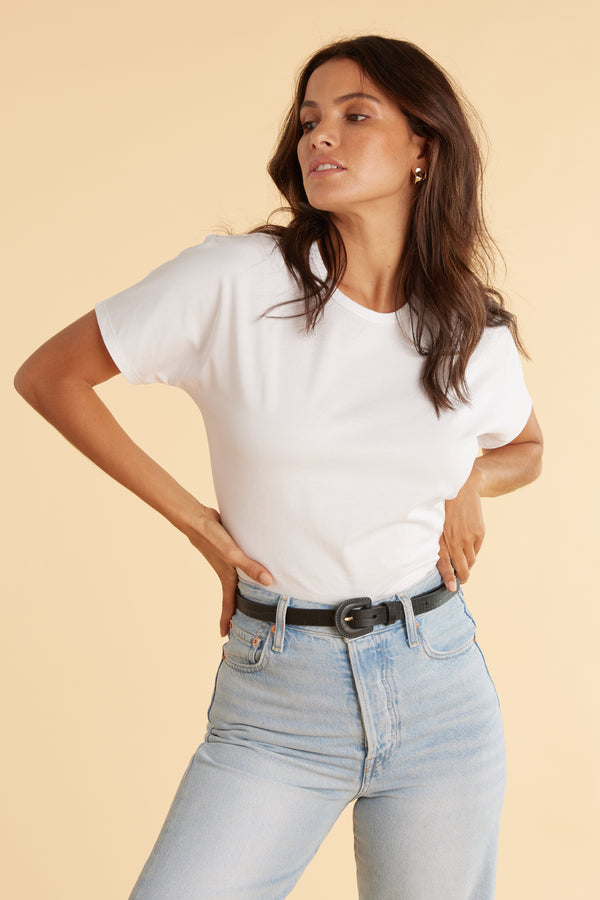 Lucia Skinny Covered Buckle Belt