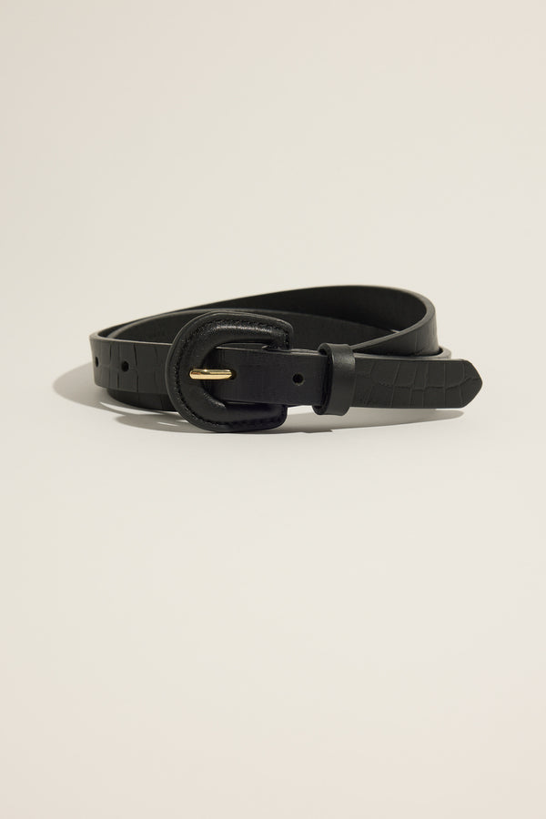 Lucia Skinny Covered Buckle Belt