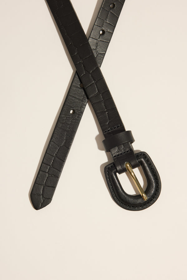 Lucia Skinny Covered Buckle Belt