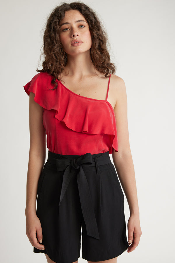 Molly Asymmetric Ruffle Top