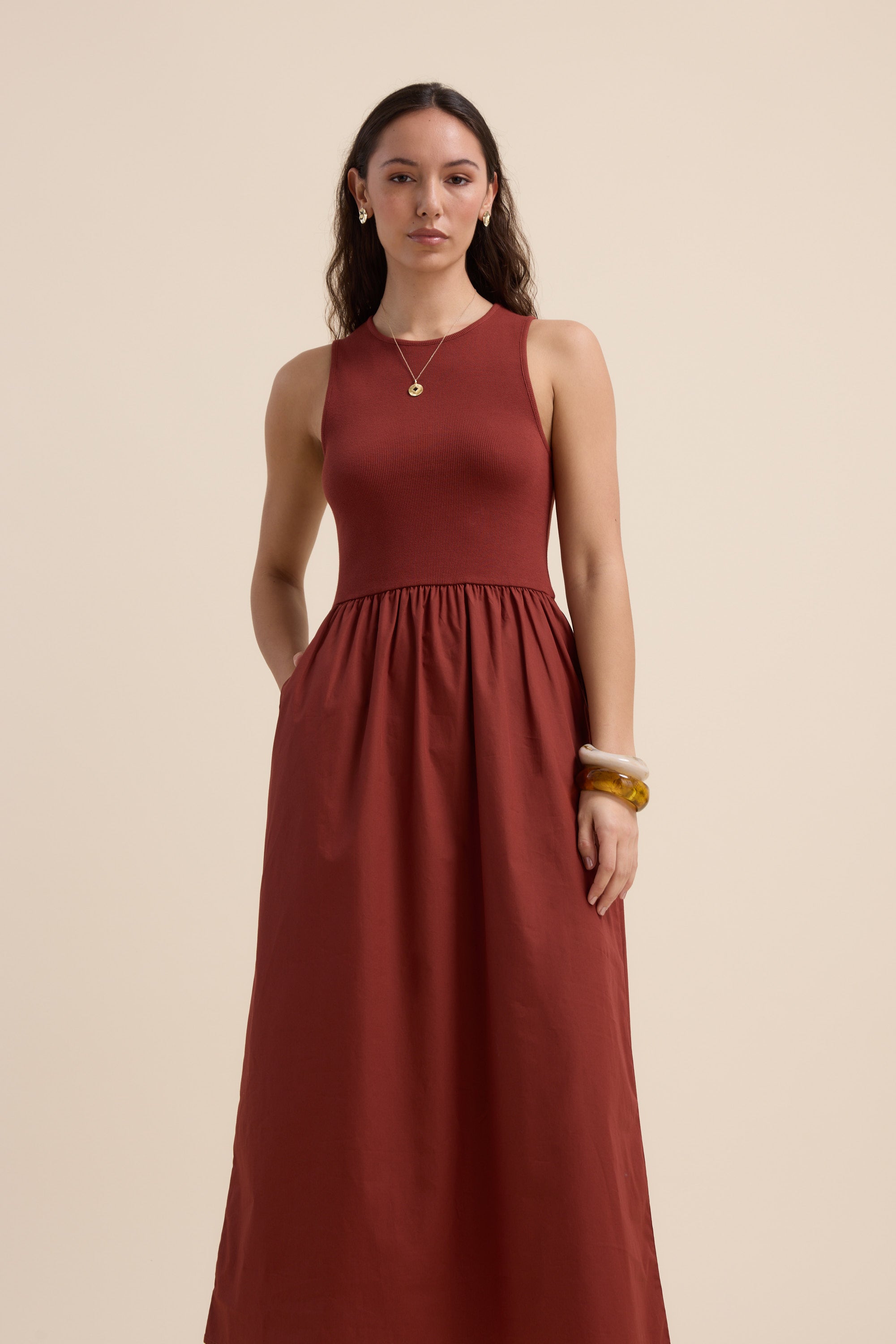 knee length dresses for ladies SMFK Ancient Myth Mustang Workwear Maxi Dress