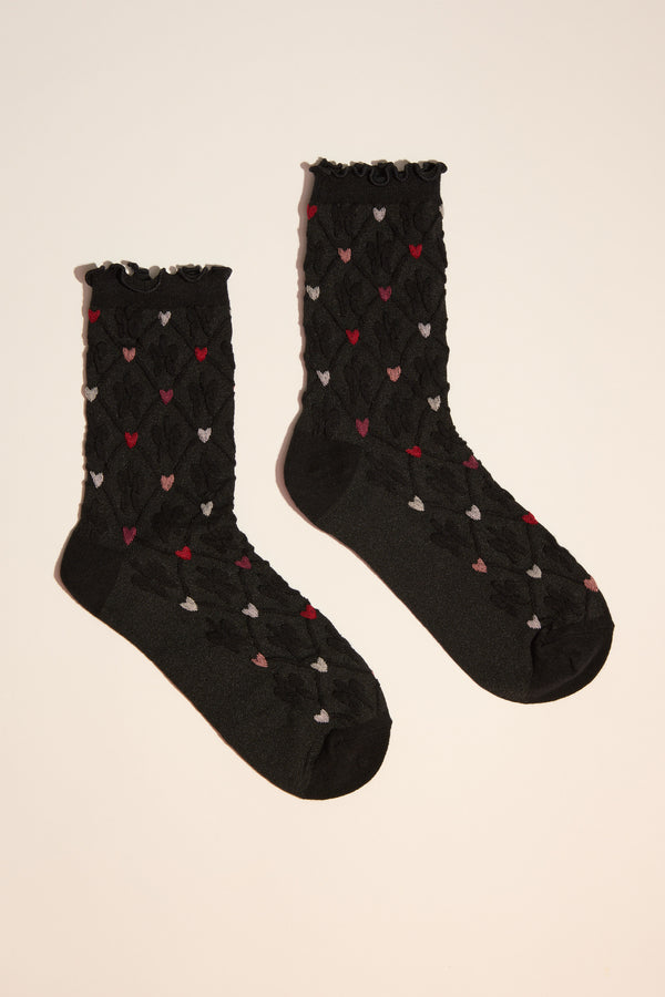 Saskia Heart Crew Socks