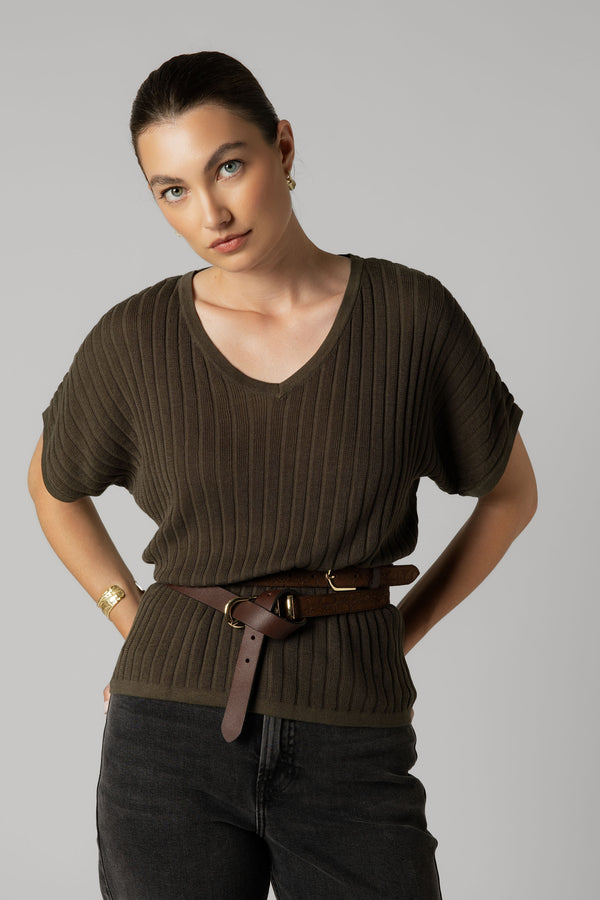 The V Neck Knitted Top