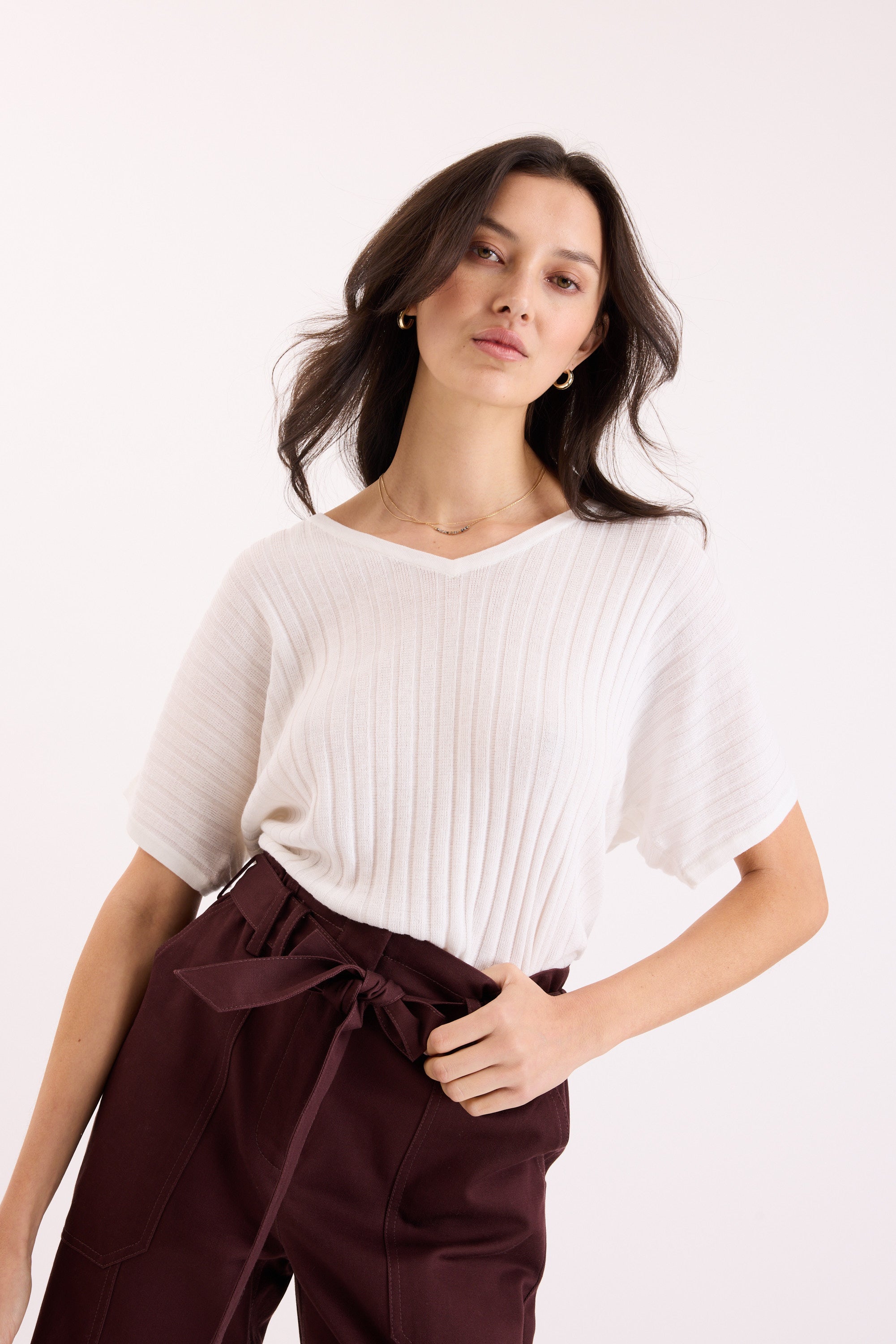 The V Neck Knitted Top