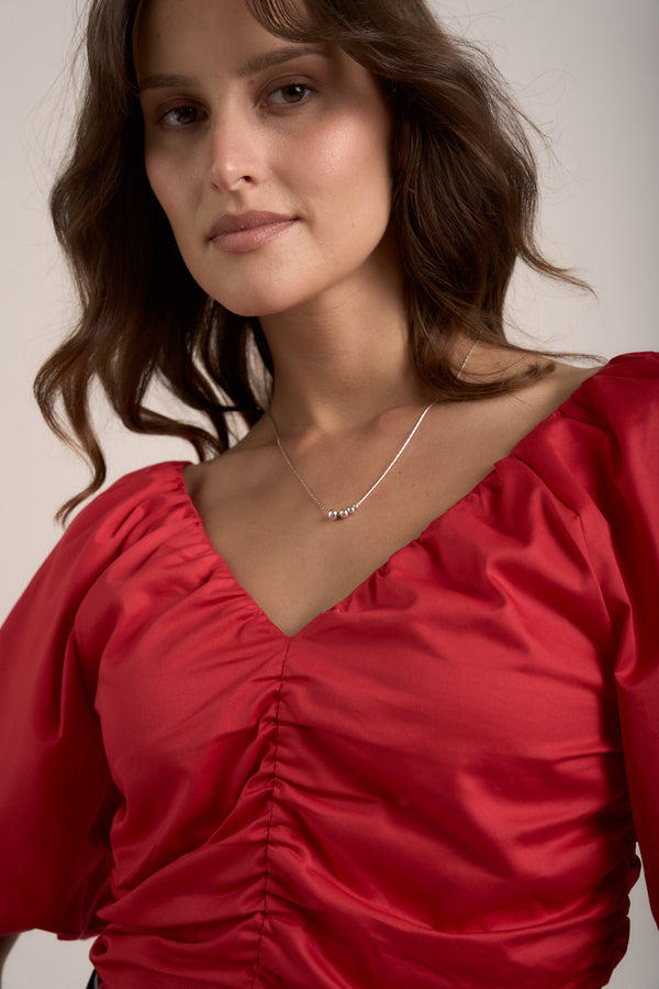 Petal Puff Detail Blouse