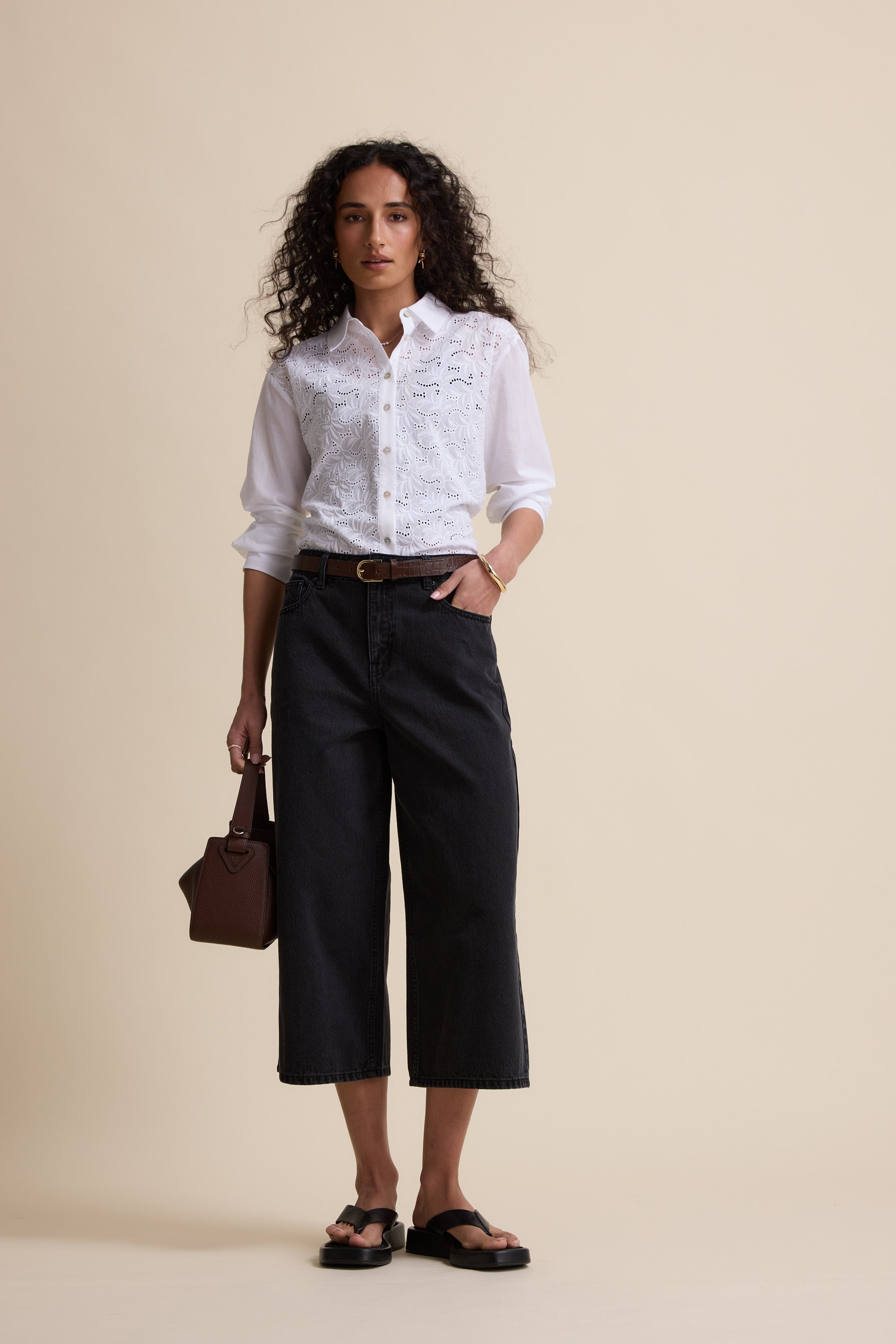 Derby Wide Leg Cropped Jean