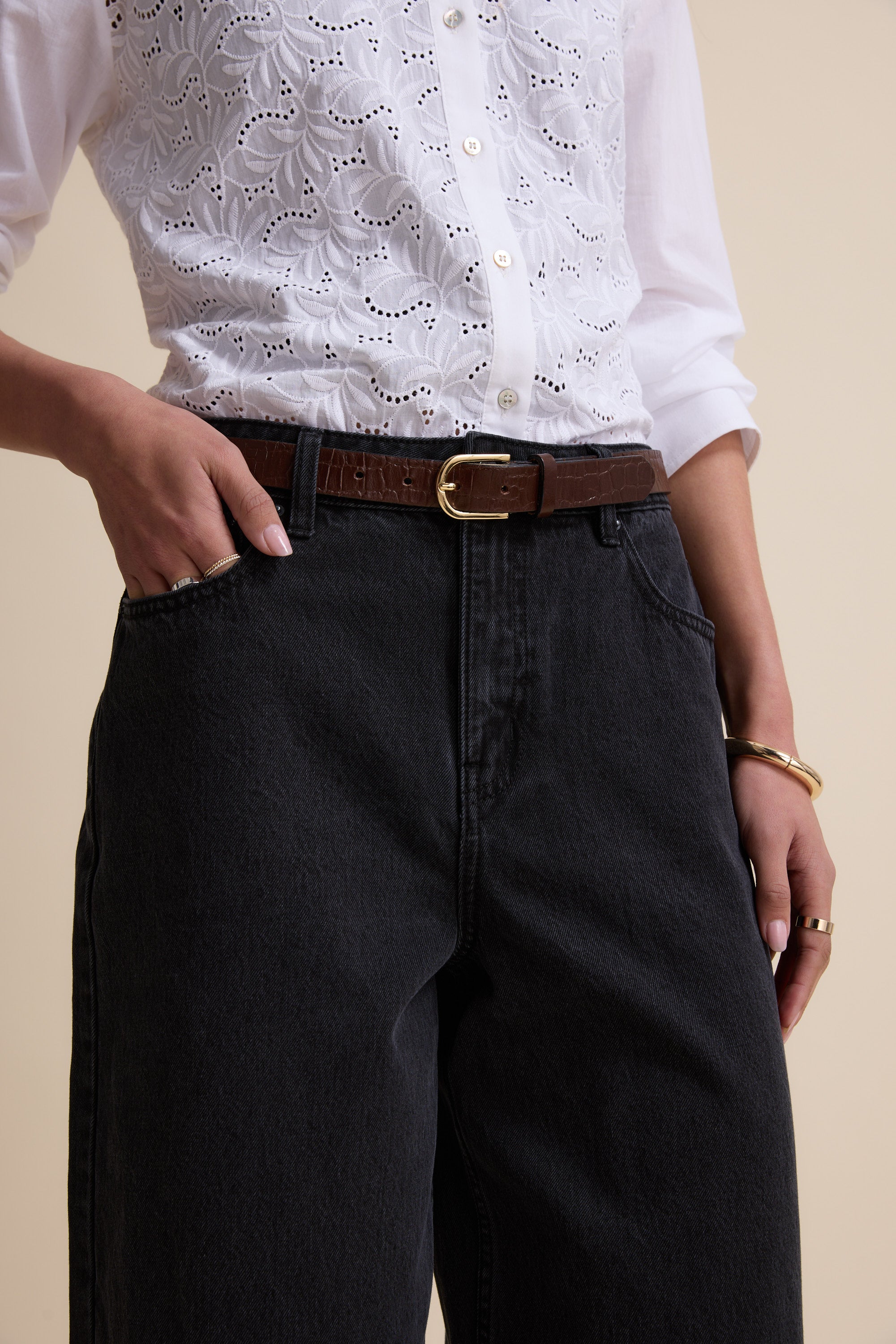 Derby Wide Leg Cropped Jean