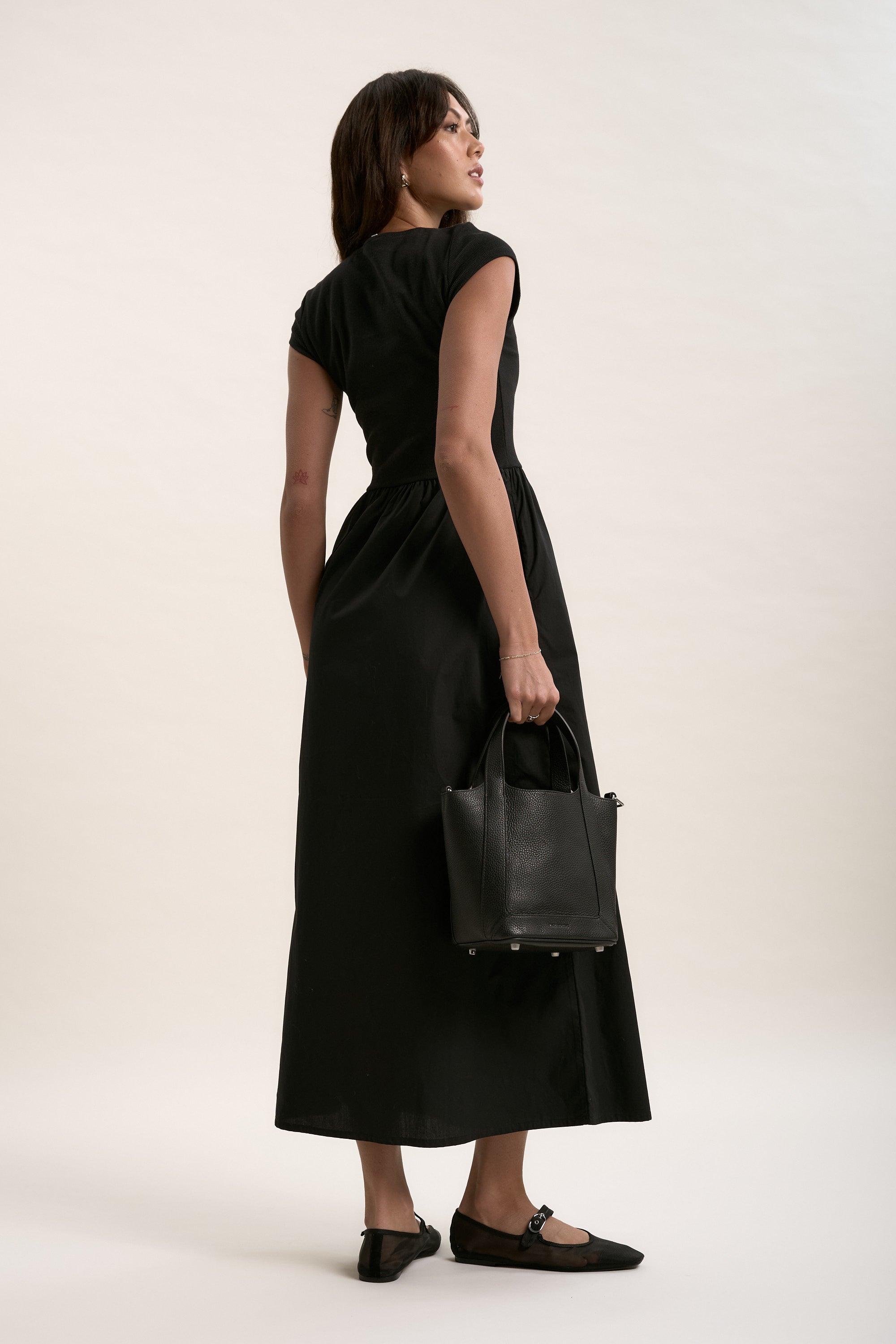 Shop The Cap Sleeve Dress (Black)