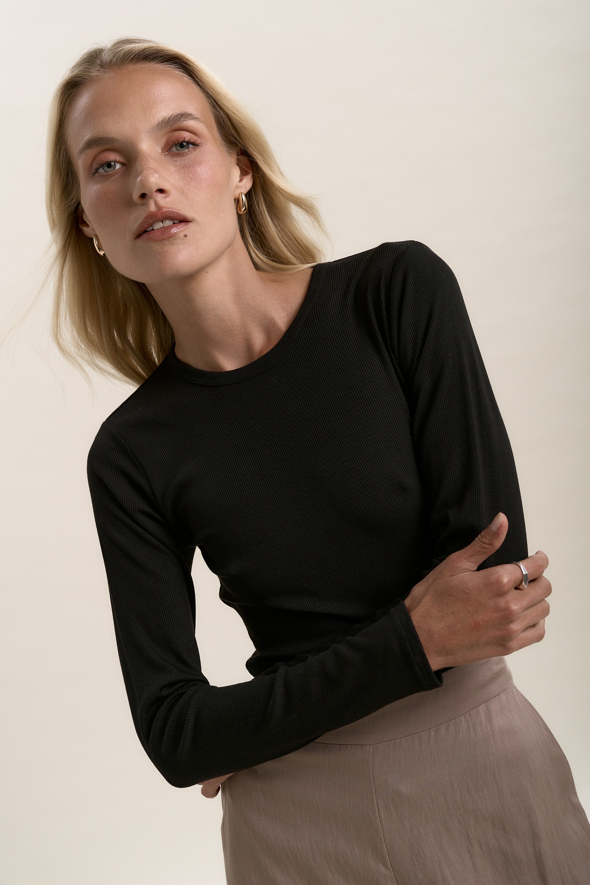 トップス ennoy Long sleeve hem rib tee (BLACK) S ennoy Long sleeve