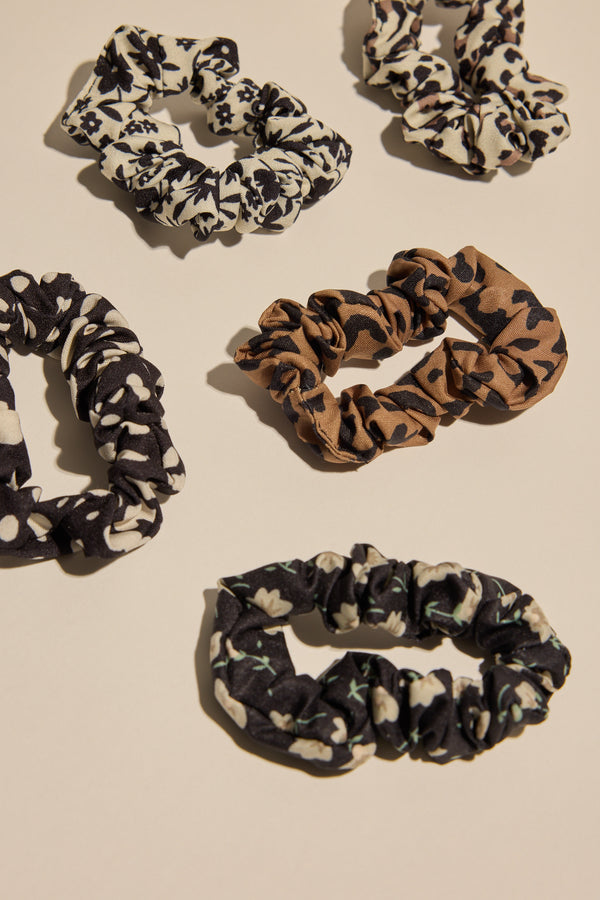 5 Pk Print Scruchie Set