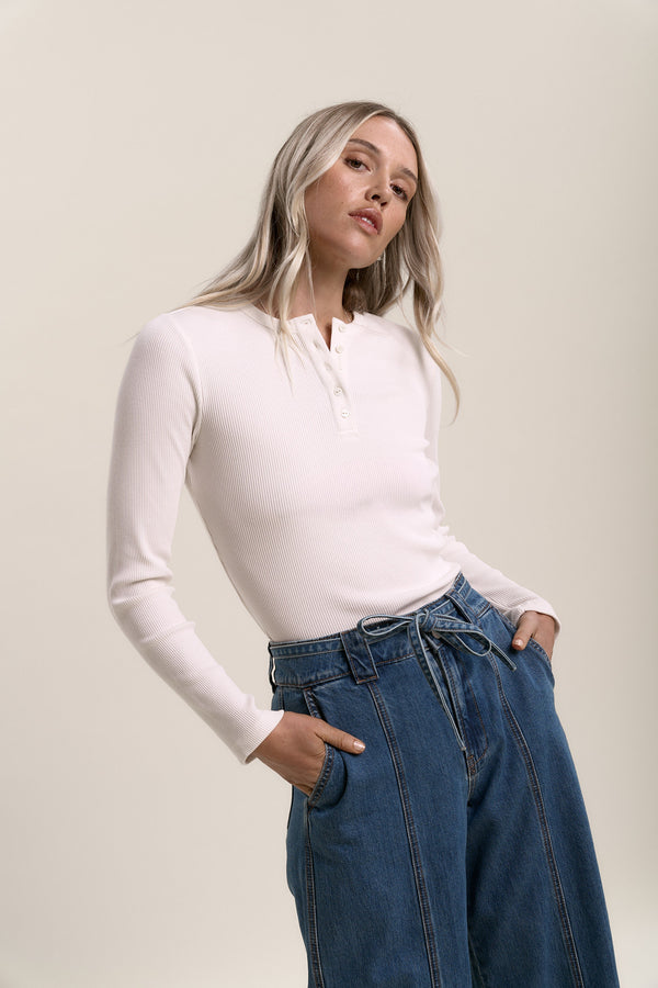 Elementary Button Through Henley