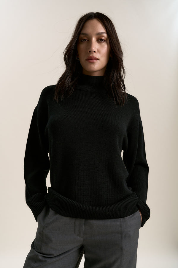 Elementary Knitted Funnel Neck