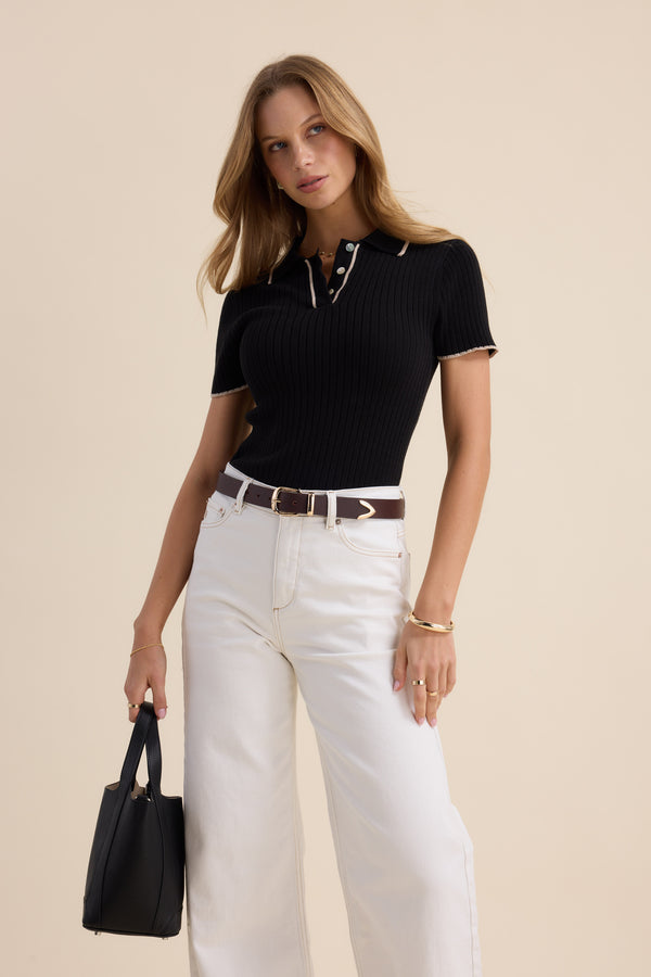 The Knitted Henley Top