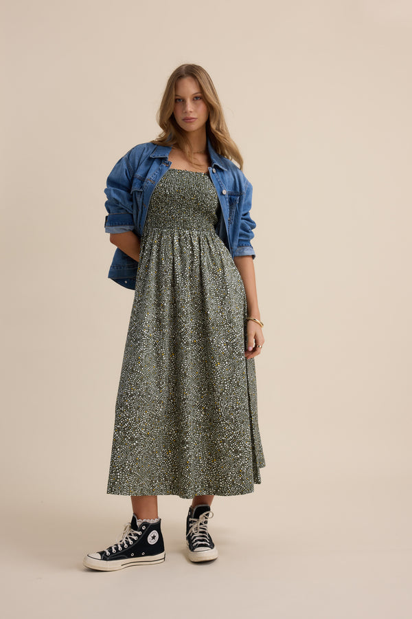 Gabrielle Shirred Bodice Dress