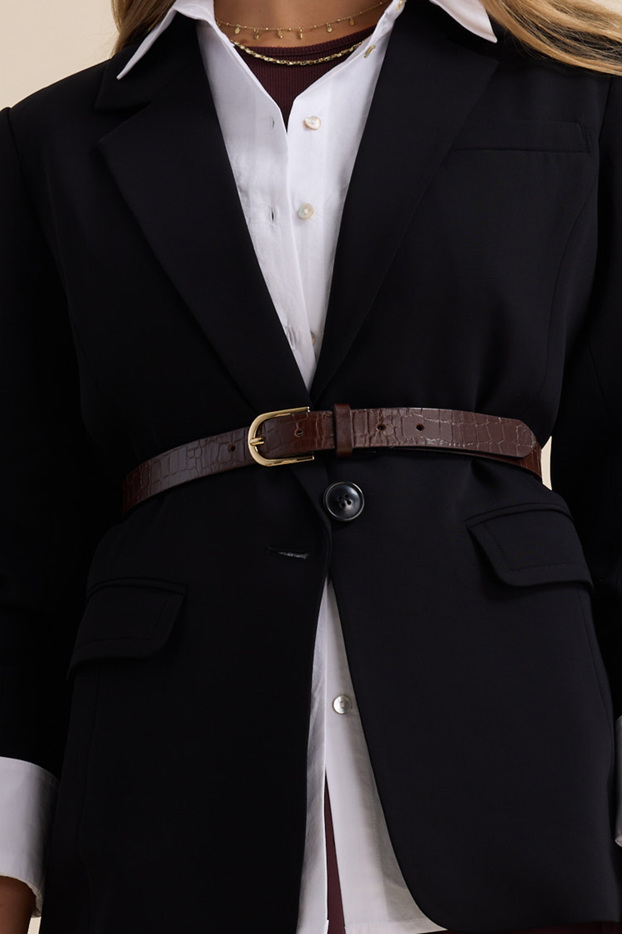 Lola Slim Croc Belt