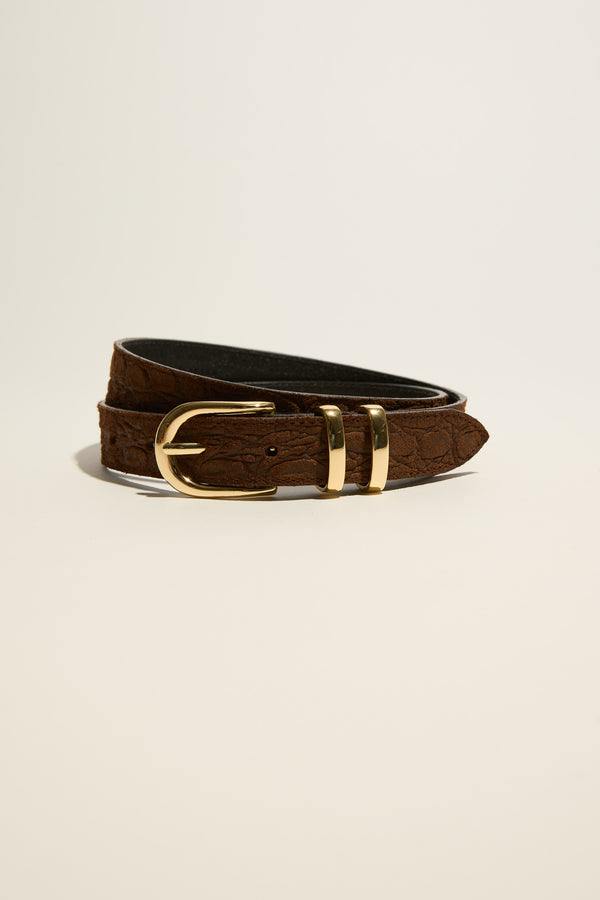 Lola Slim Croc Belt