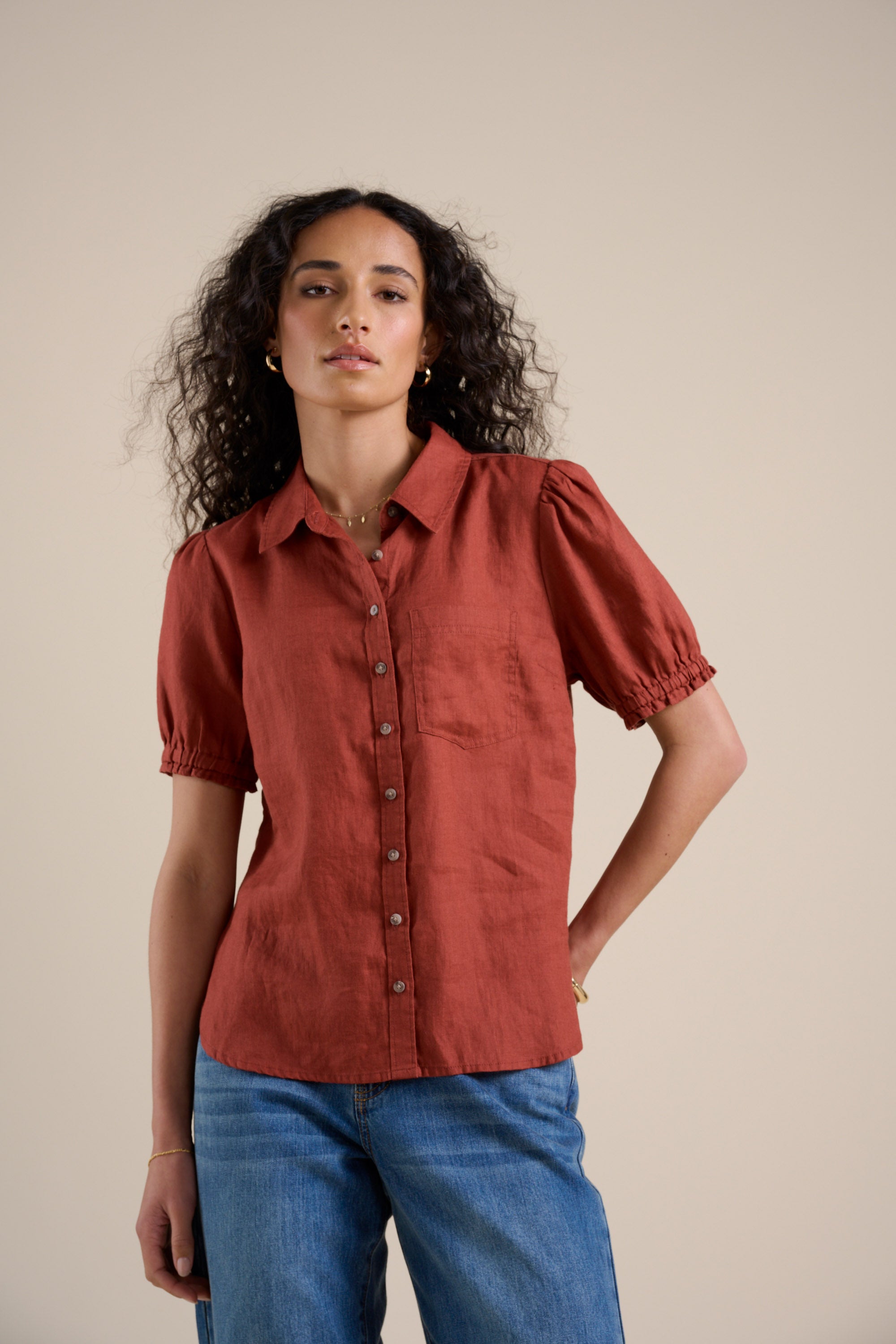 Elementary Short Sleeve Linen Shirt