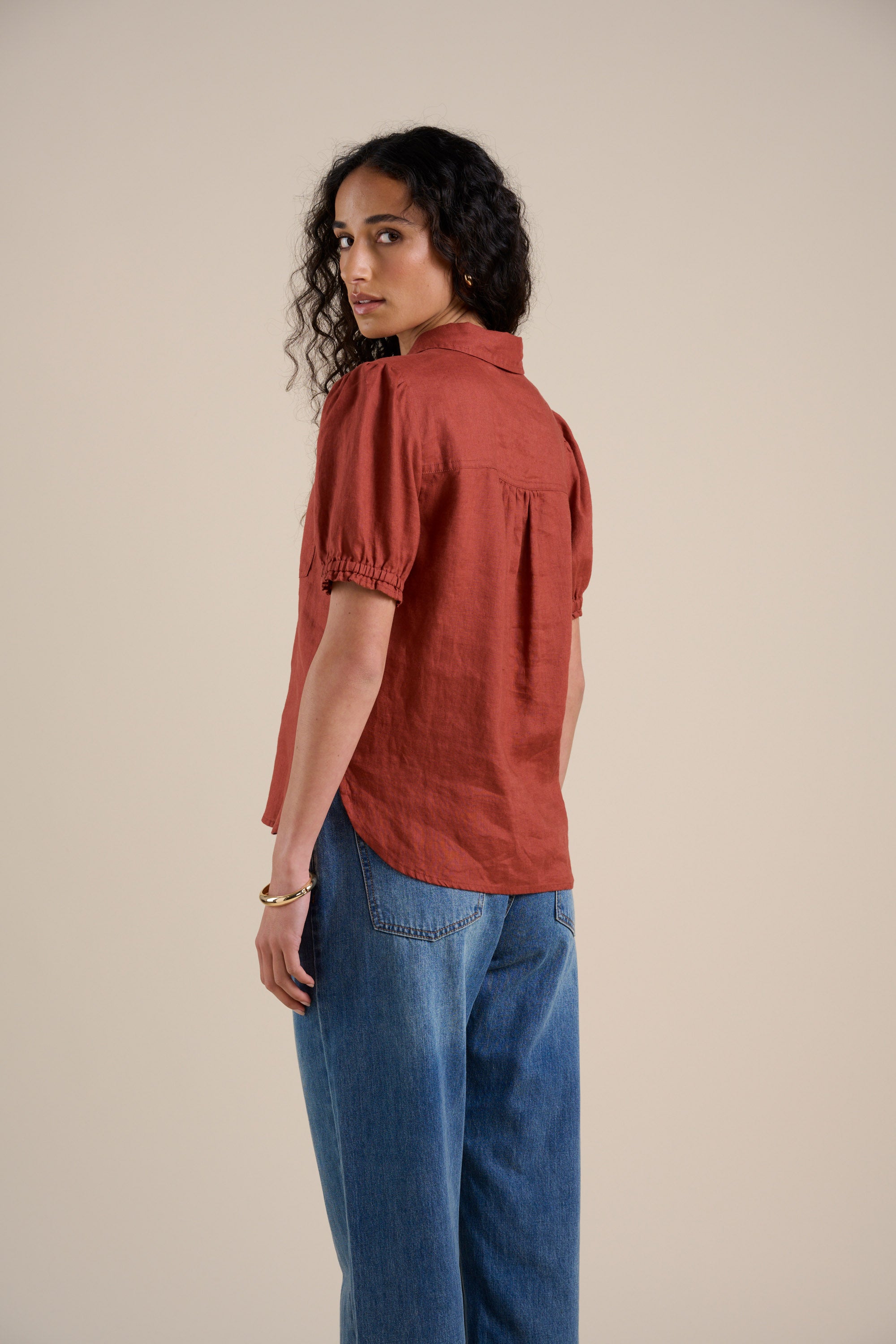 Elementary Short Sleeve Linen Shirt