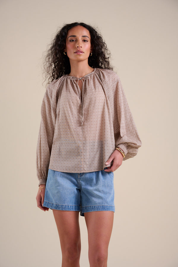 Elementary Tie Neck Blouse