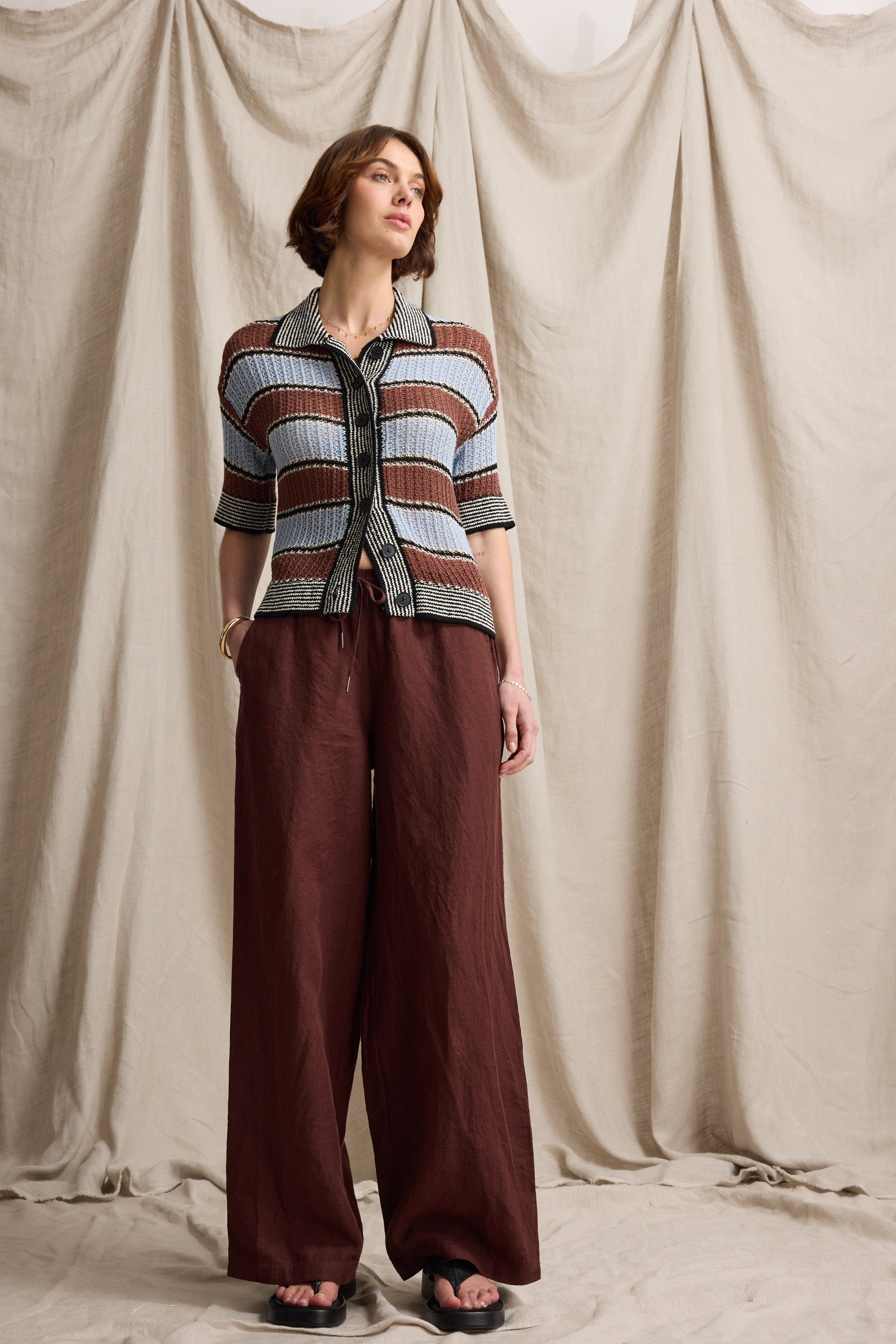 Elementary Wide Leg Linen Pant
