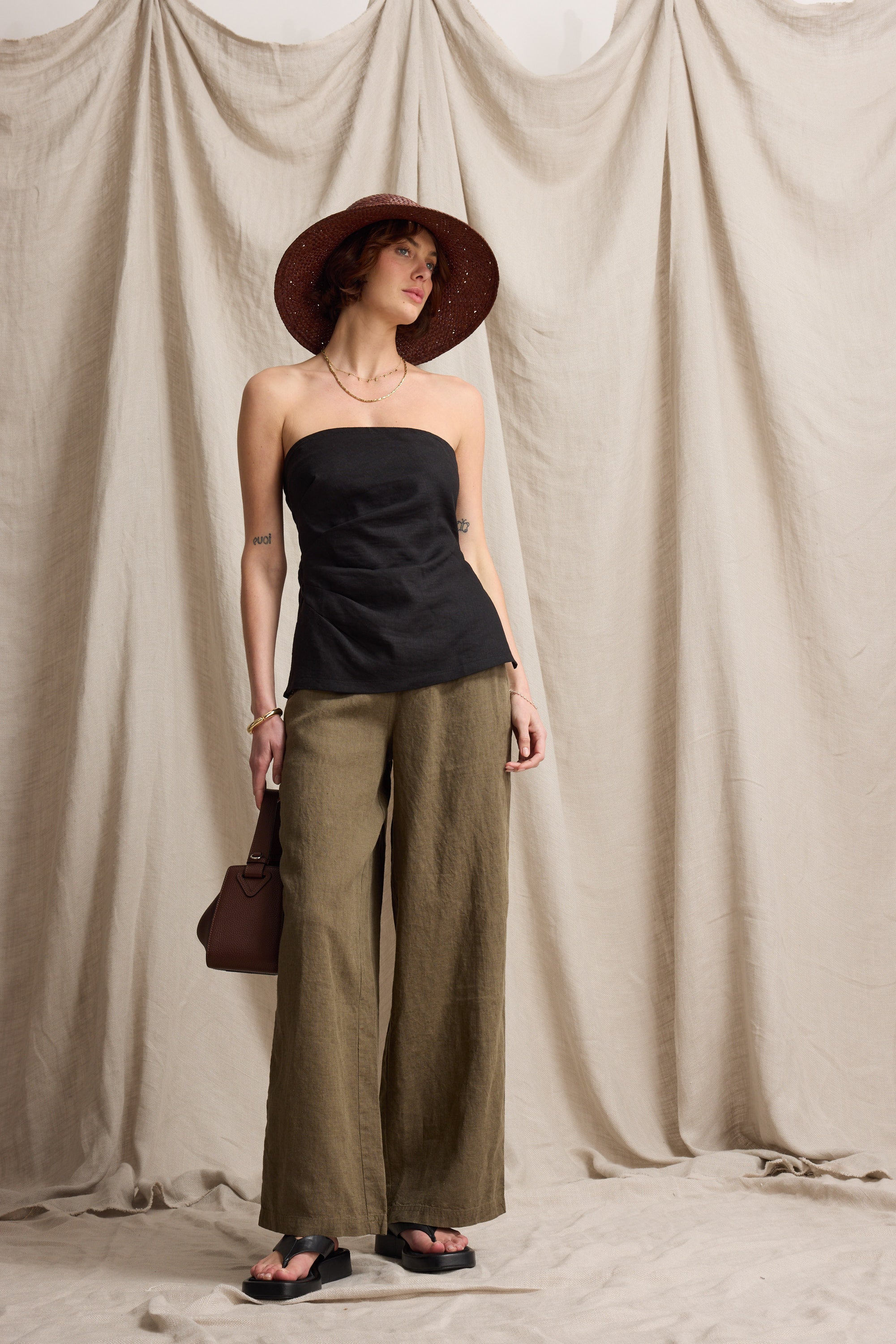 Elementary Wide Leg Linen Pant