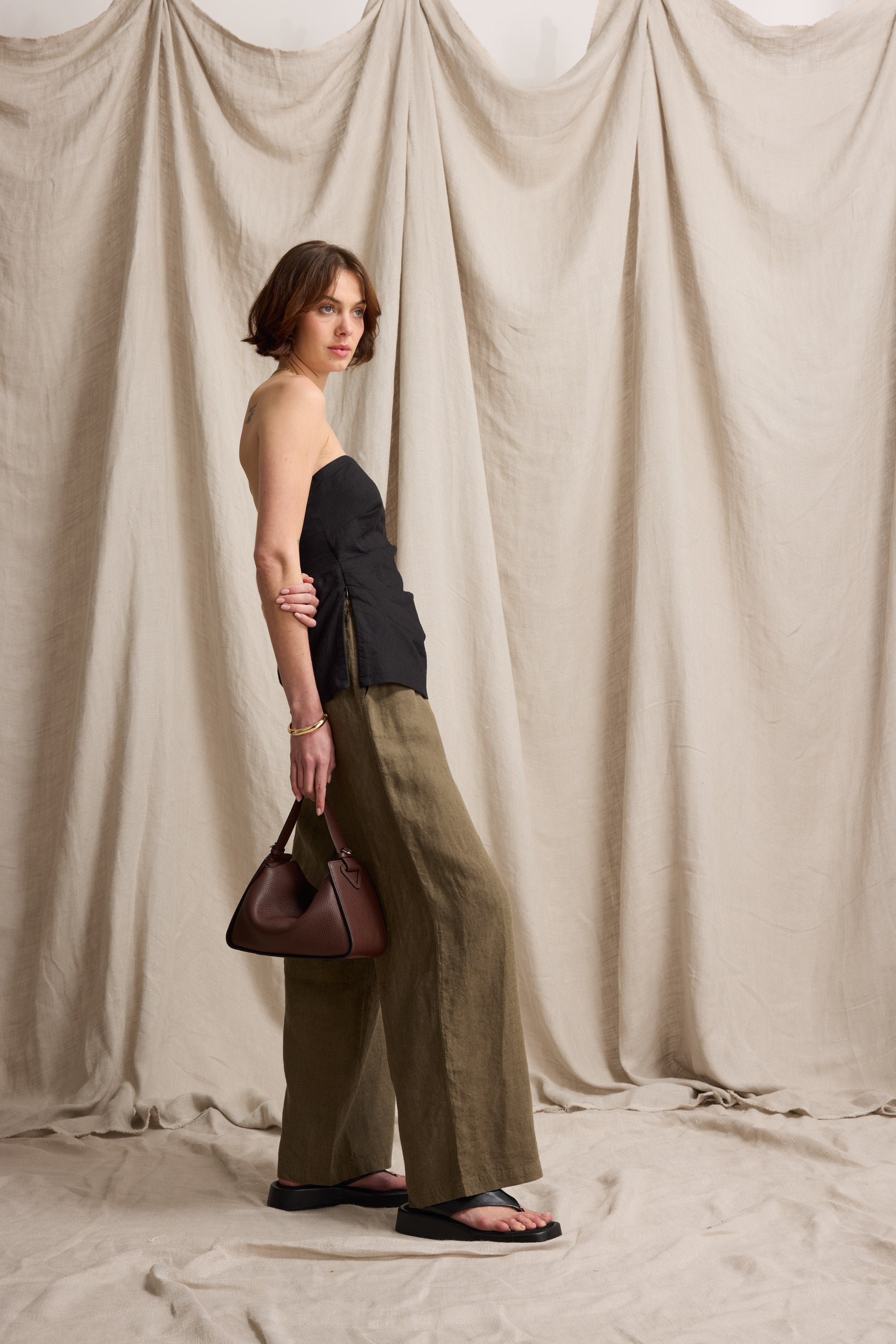 Elementary Wide Leg Linen Pant