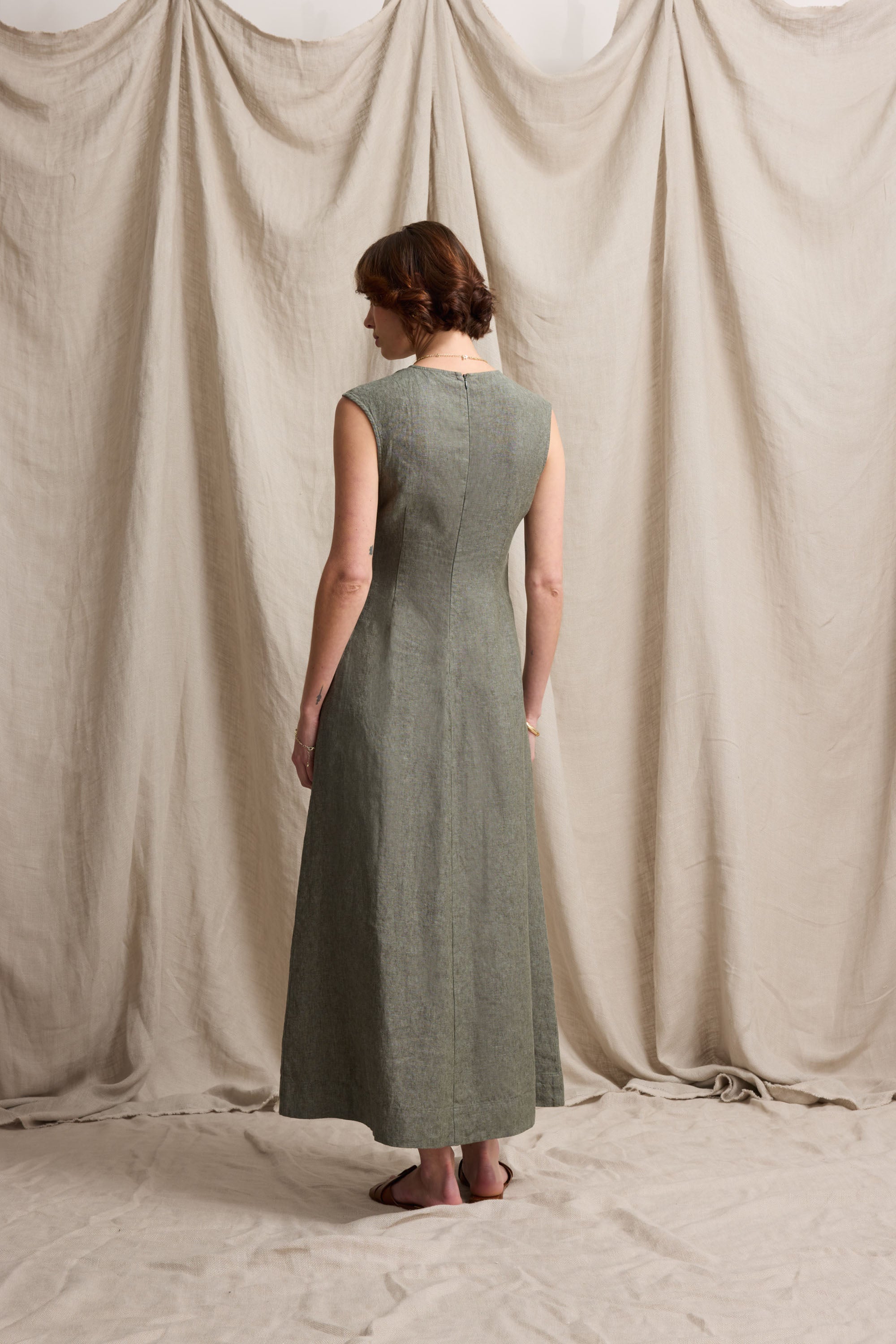 Alice V Neck Linen Dress