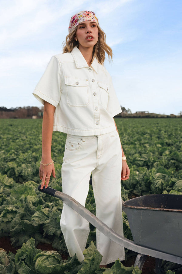 Georgia Cropped Denim Shirt