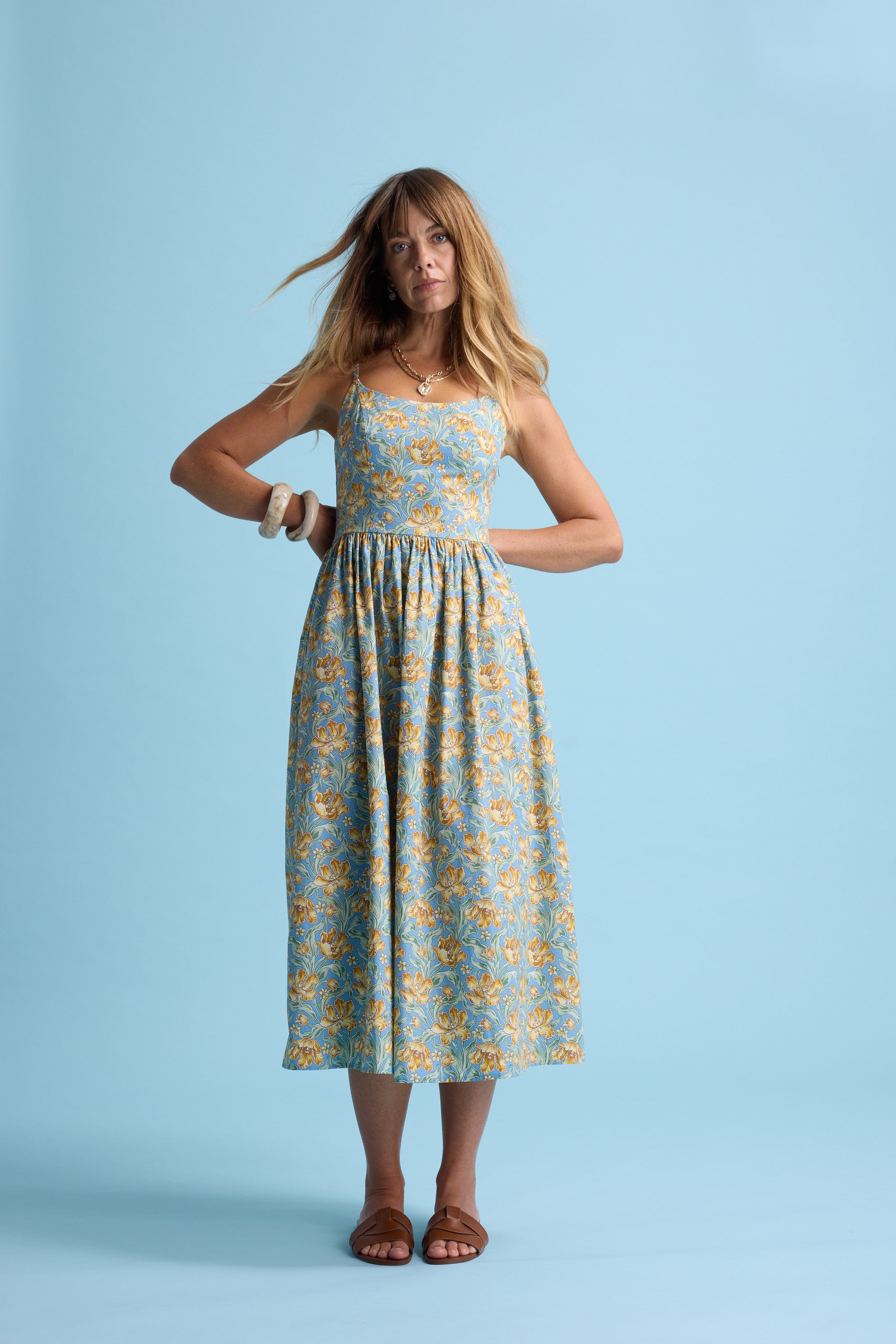 Shop Eliza Midi Dress (Liberty Archive Tulips)
