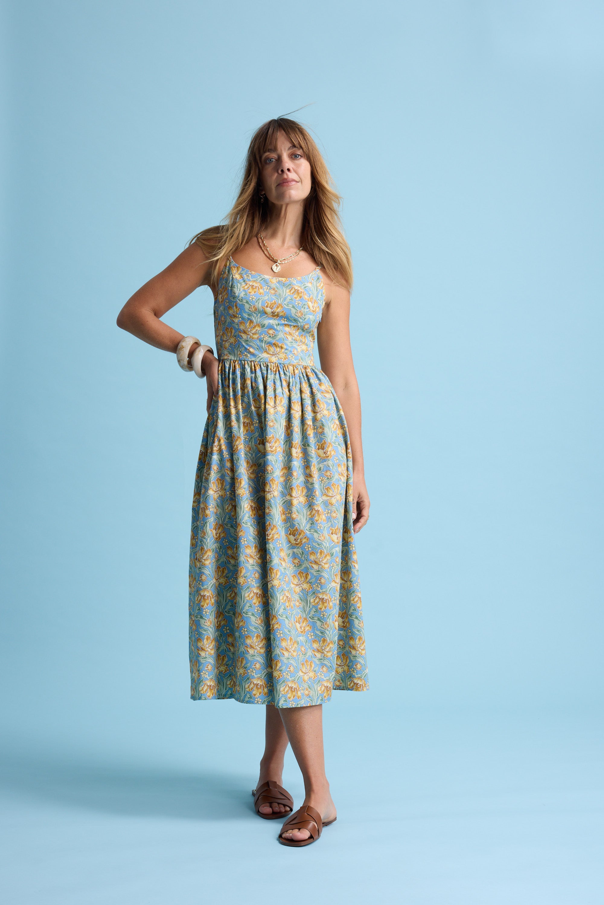 Shop Eliza Midi Dress (Liberty Archive Tulips)