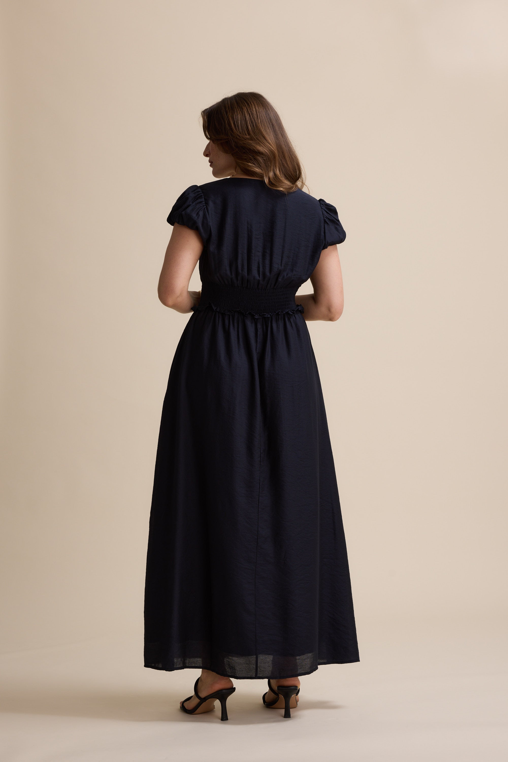 navy blue dress with daisies Daisy Midi